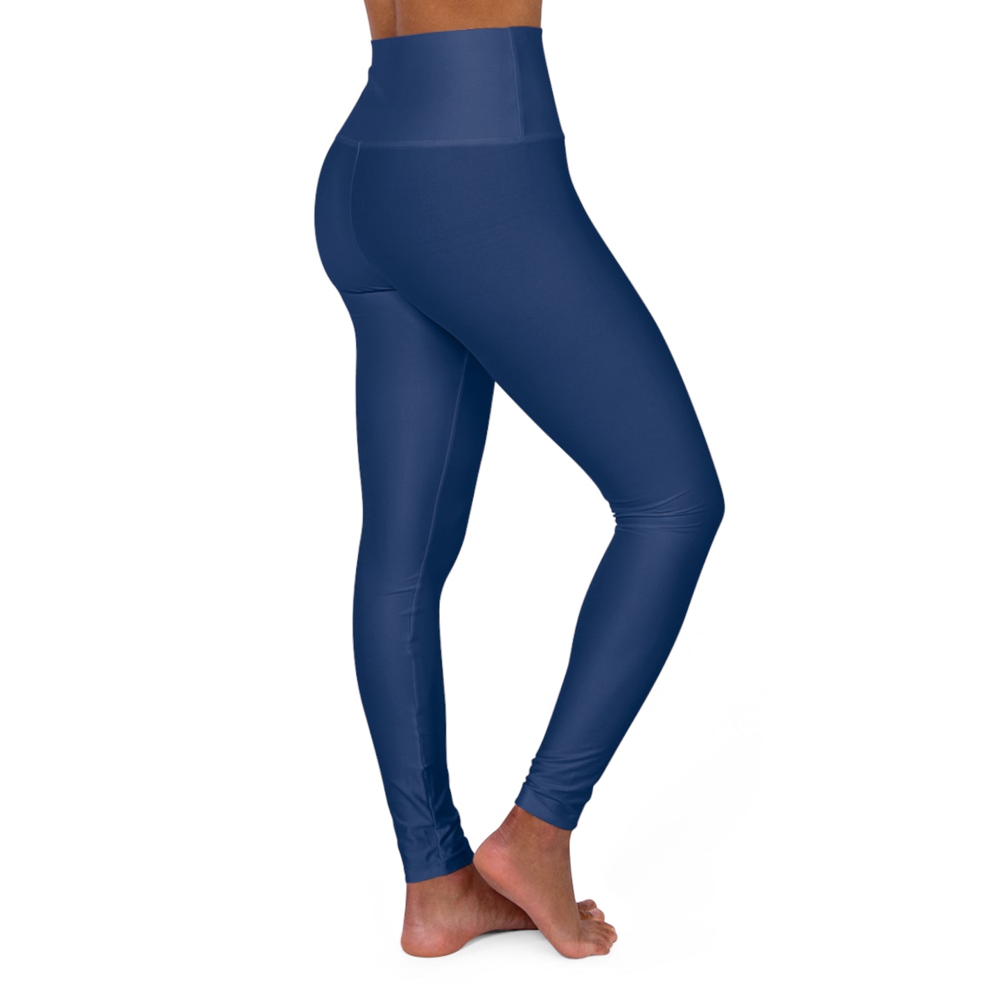 High-Waisted Regal Navy Yoga Leggings Women's Seamless Poly-Span Stretchy Smooth Navy Workout Everyday Activewear Pants