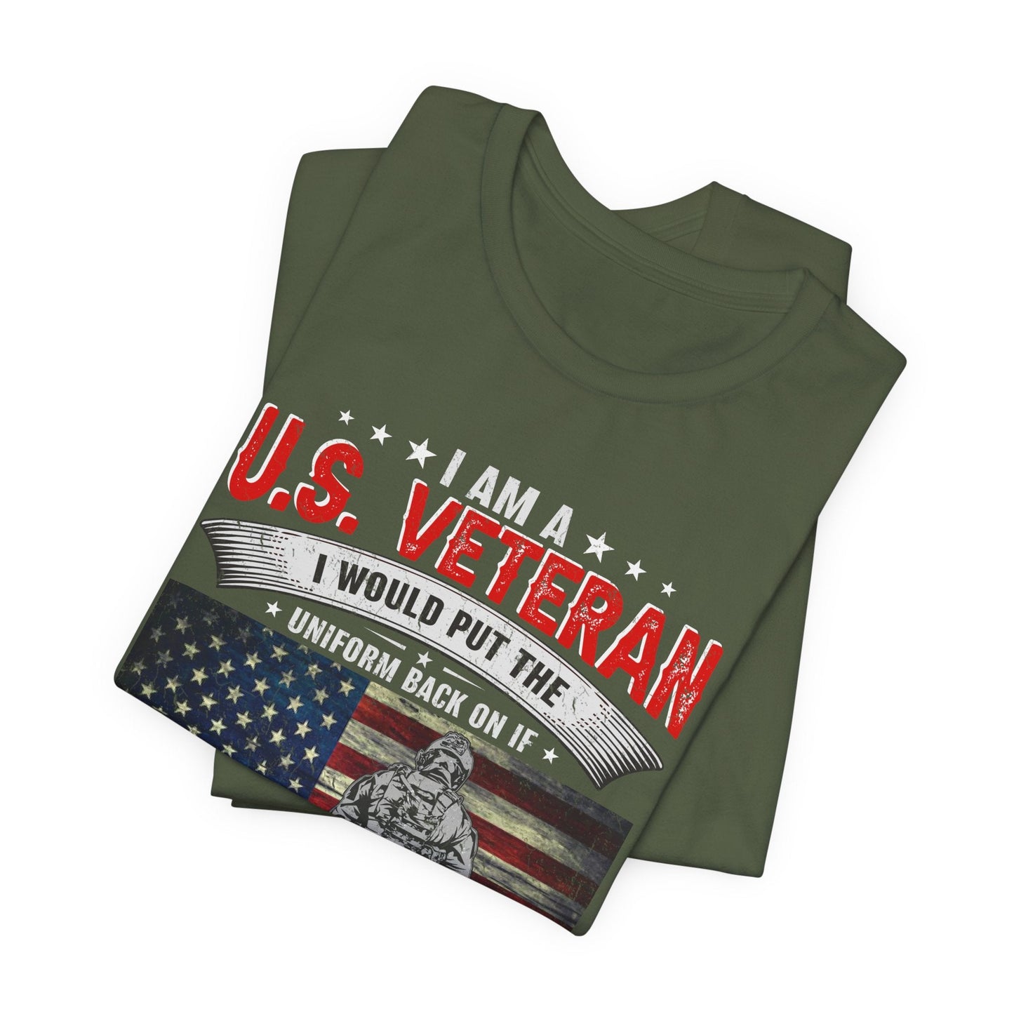 Army Veteran Patriotic Graphic Design Unisex Cotton T-Shirt v25