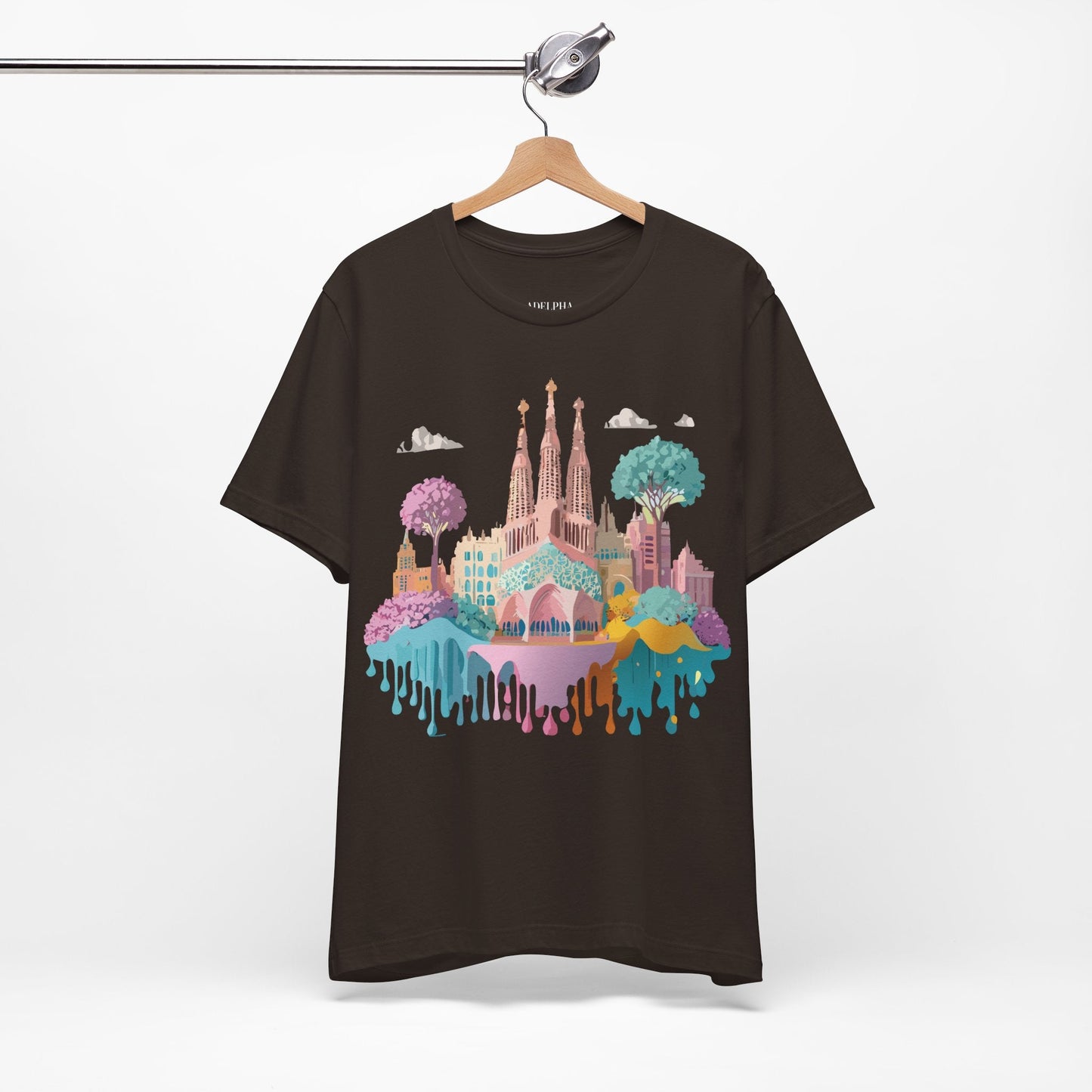 Barcelona Tourist Shirt Unisex Graphic Tee Featuring Original Vintage Art Adelpha