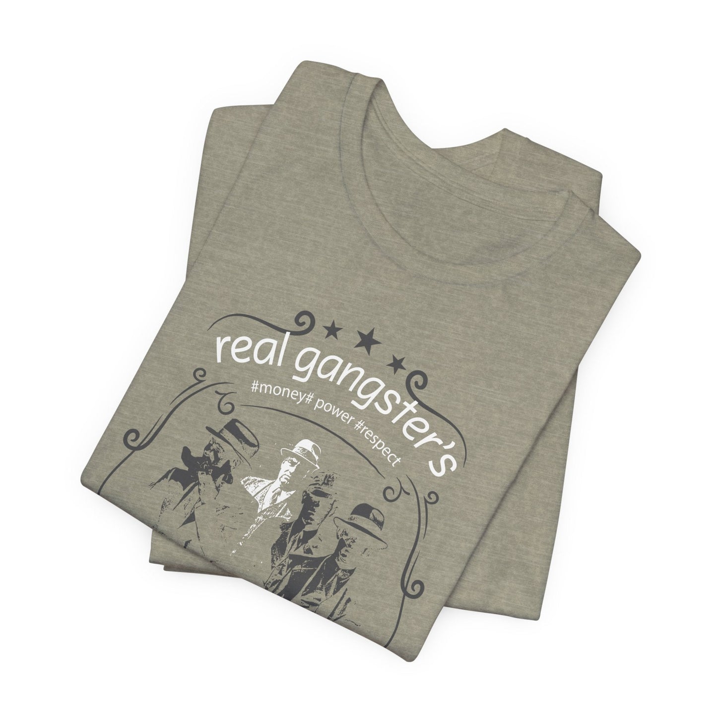 Real Gangsters Don't Die T-Shirt Vintage Outlaw Illustration Retro Biker Tee A-3