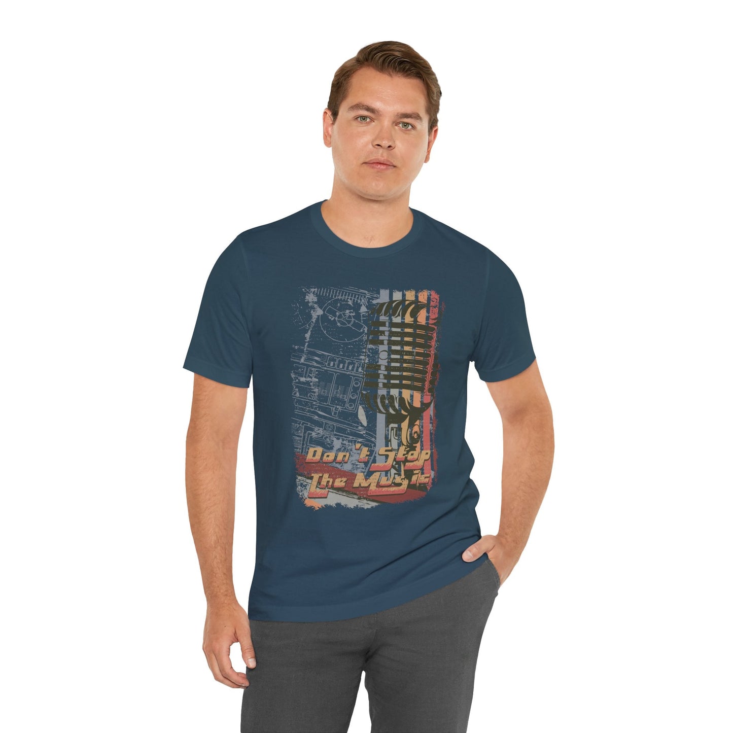 Retro Microphone Graphic Unisex Cotton T-Shirt r9