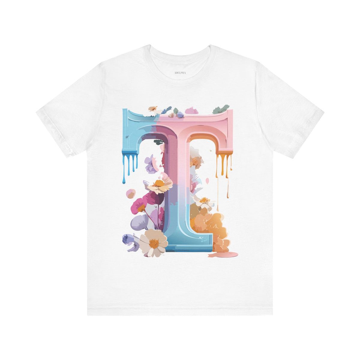 Letter T Graphic Unisex Cotton Bella+Canvas Tee with Art Letter Design
