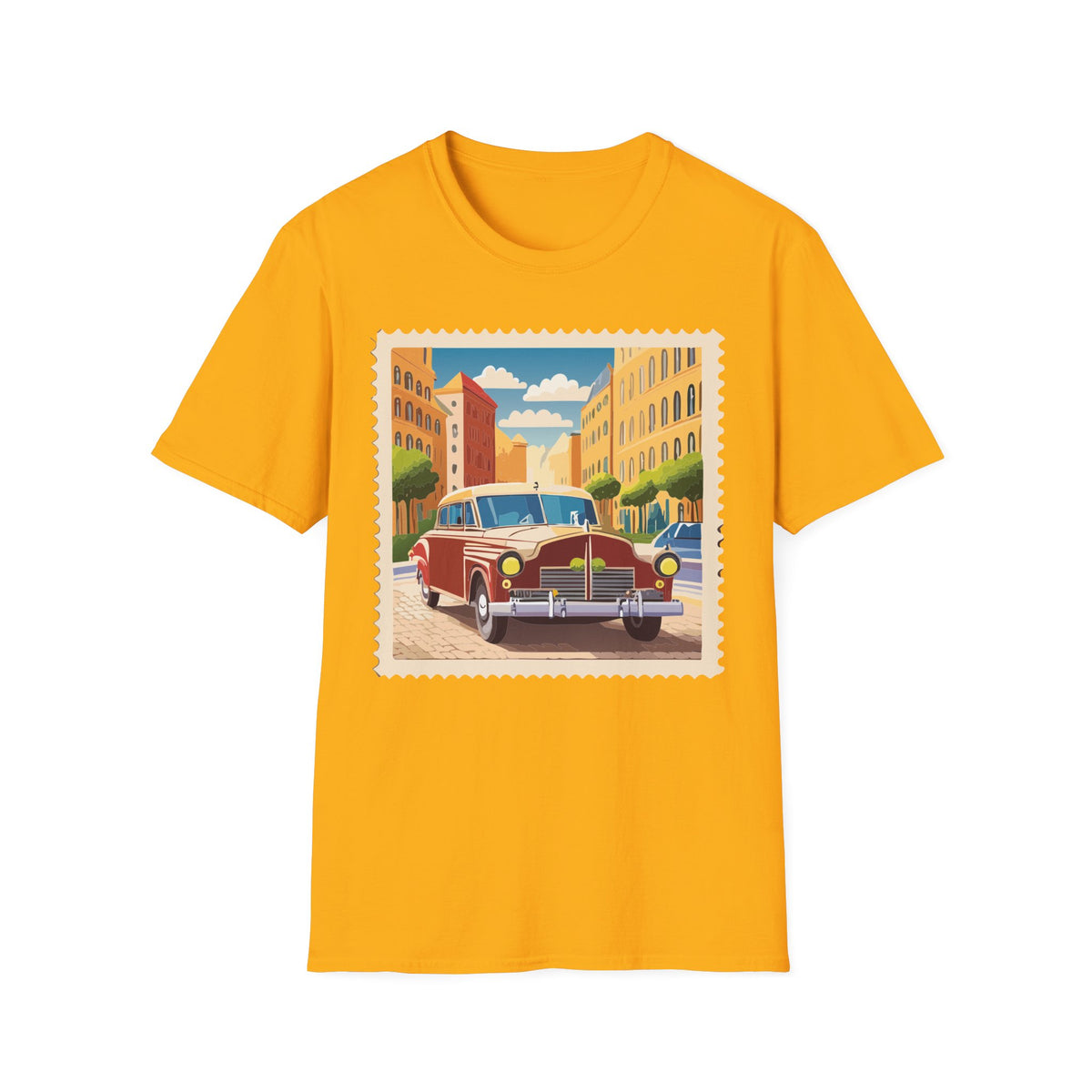 Vintage Convertible Car illustration T-Shirt | Retro City Street