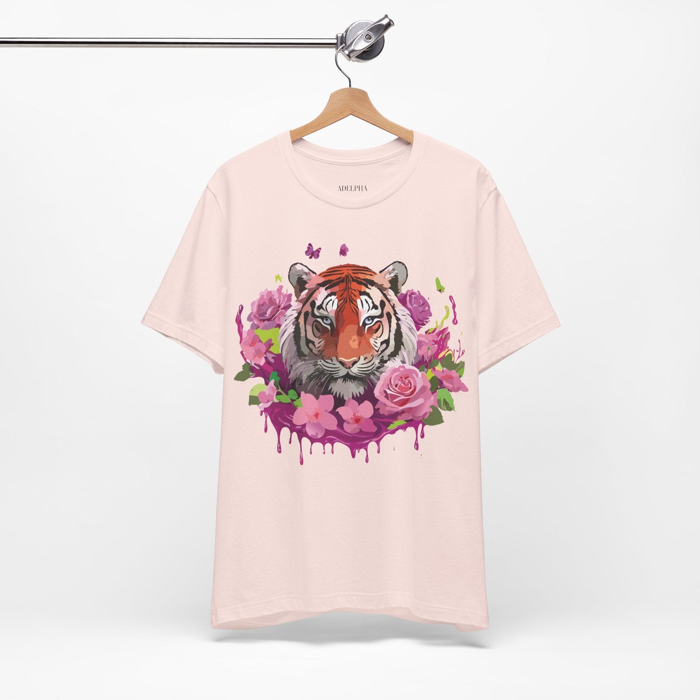 Tiger Graphic Tee Unisex Jersey Short Sleeve Art Design By Adelpha Vintage Inspired Premium