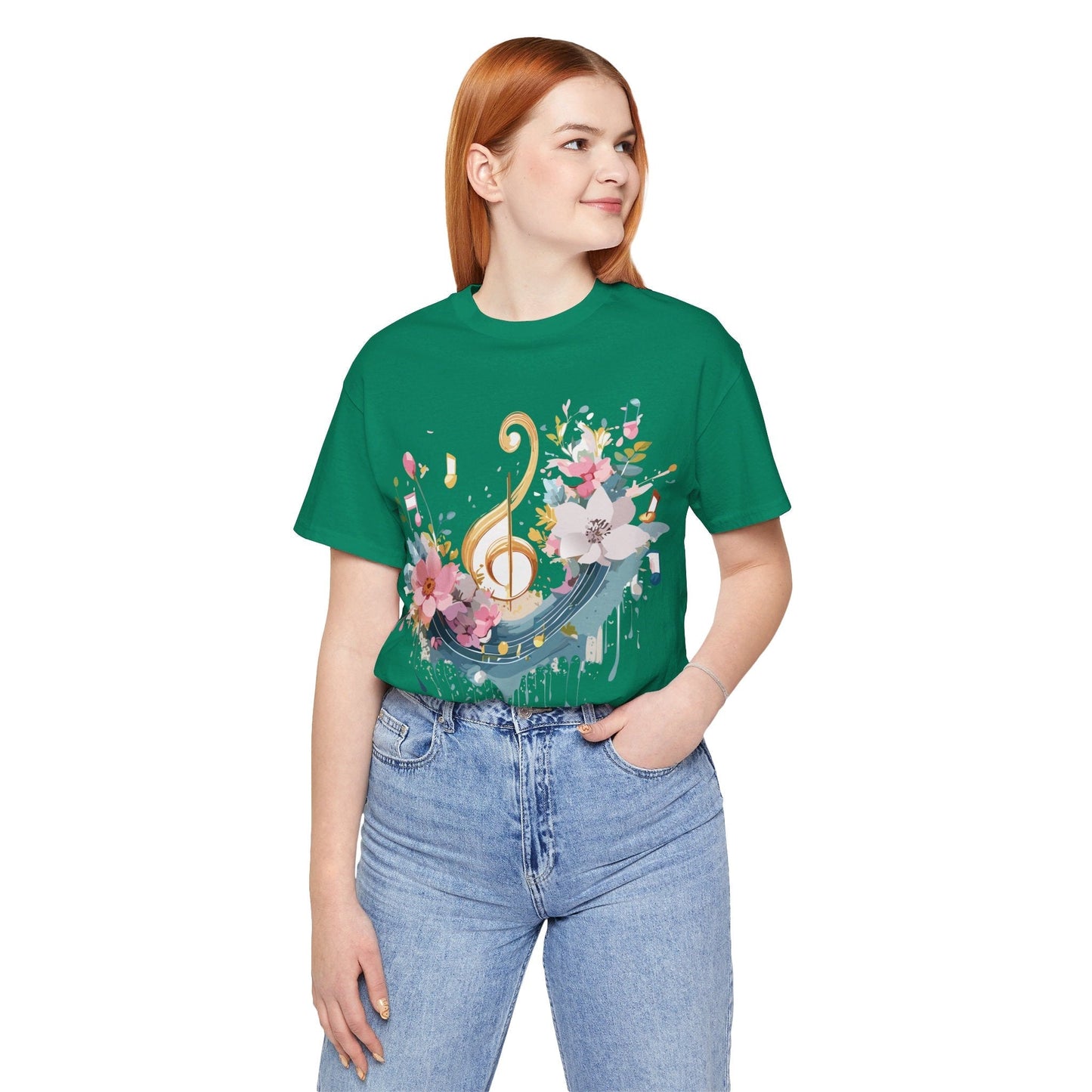 Music Graphic Unisex 100 Cotton Vintage Art with Musical Elements Tee 65