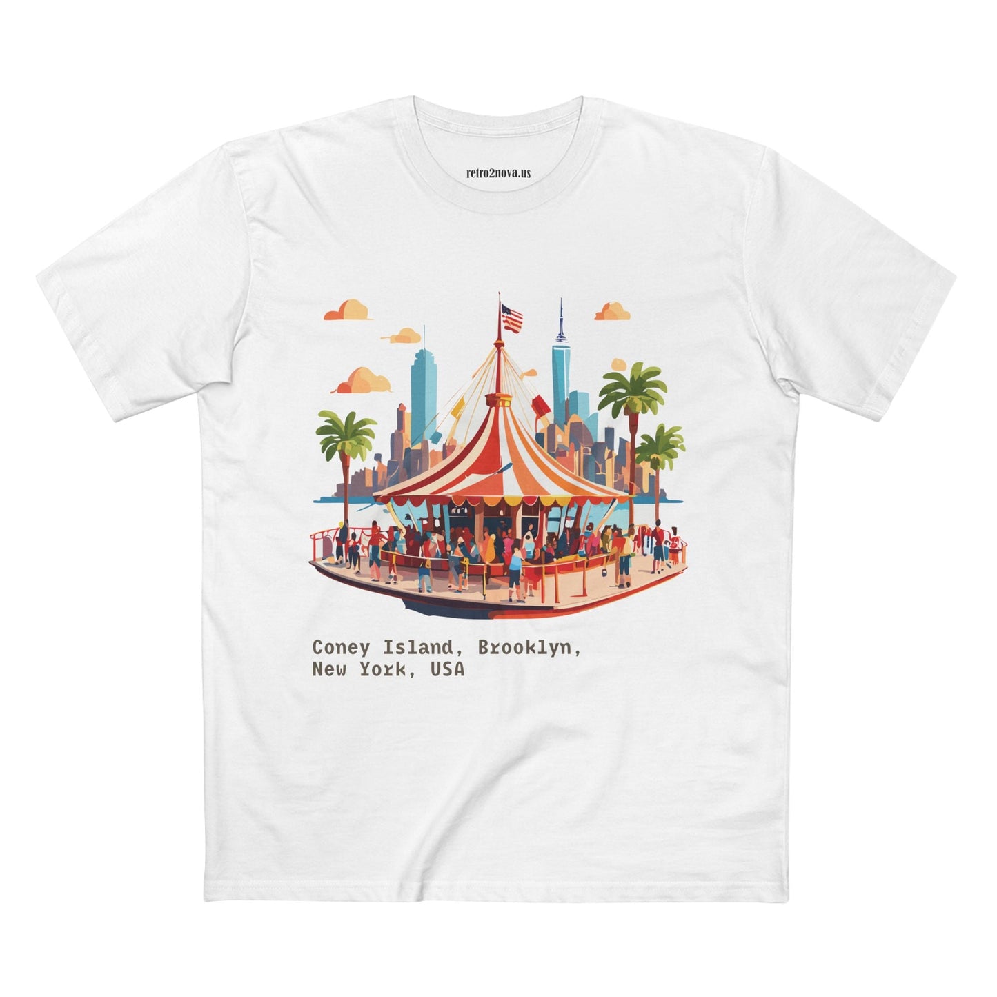 Retro2Nova Unisex Premium Cotton Art Tee With Original Brooklyn Travel Shirt Design