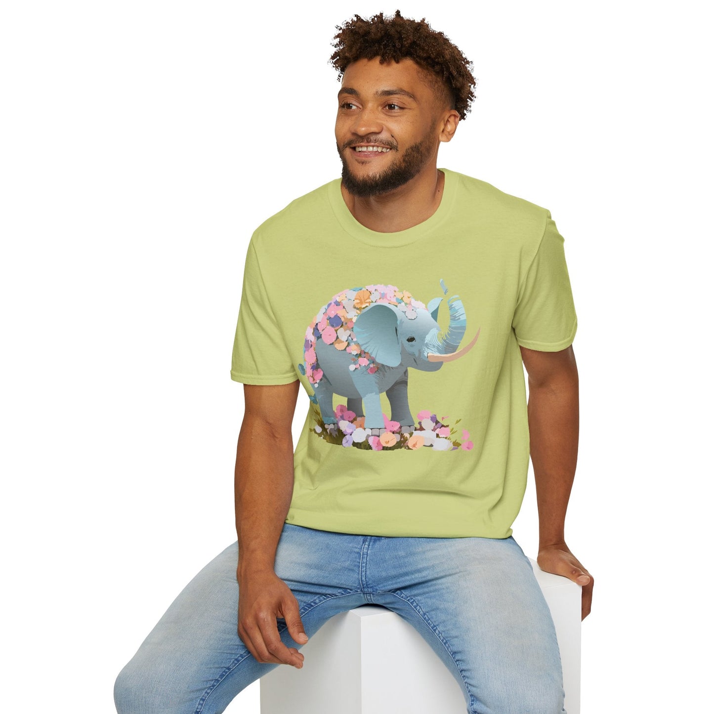Elephant Graphic T Shirt Gildan Softstyle Unisex Cotton Tee With Elephant Print Design Artwork