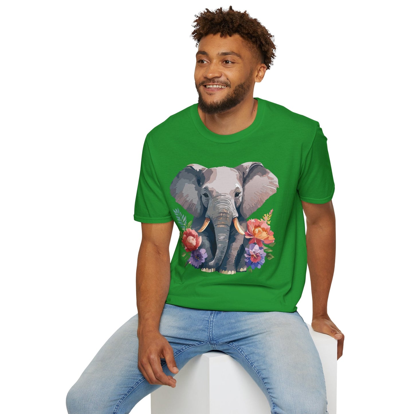 Elephant T Shirt Unisex Gildan Softstyle 64000 100 Percent Ring Spun Cotton Casual Tee