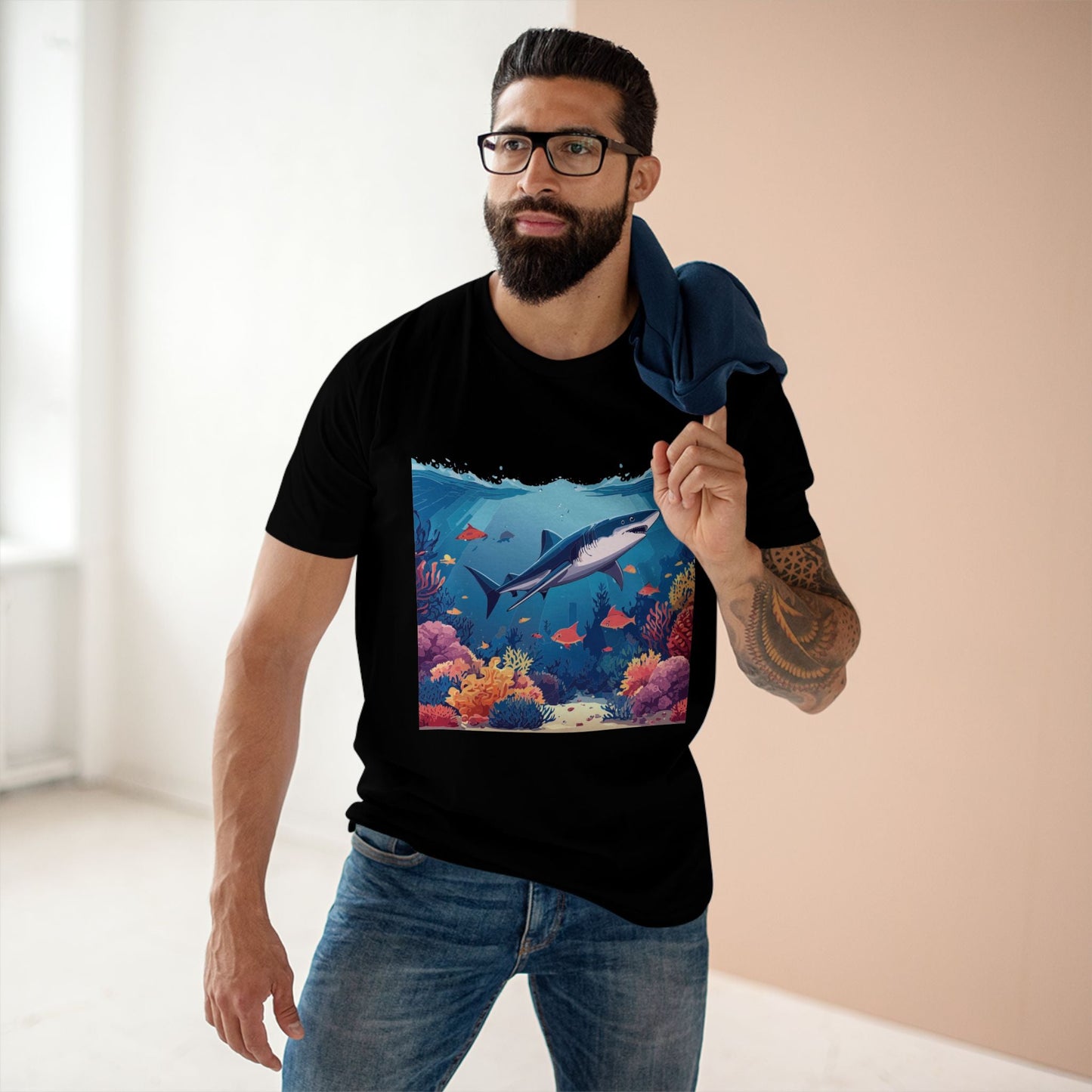 Ocean Pacific Unisex Premium Cotton Tee With Original Art Design From Retro2Nova Art Collection