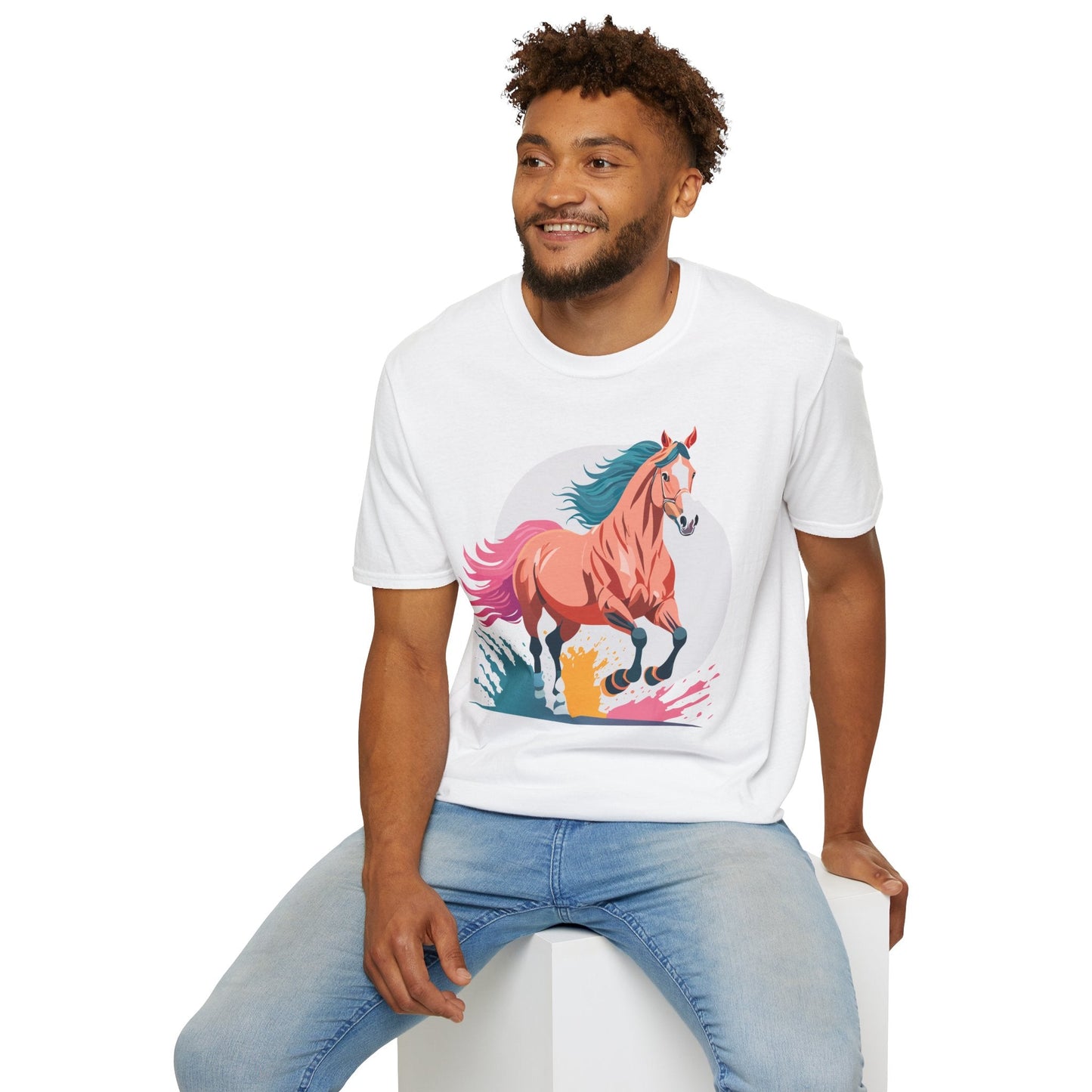 Unisex Horse Shirt Tee Gildan Softstyle 64000 Premium Ringspun Cotton