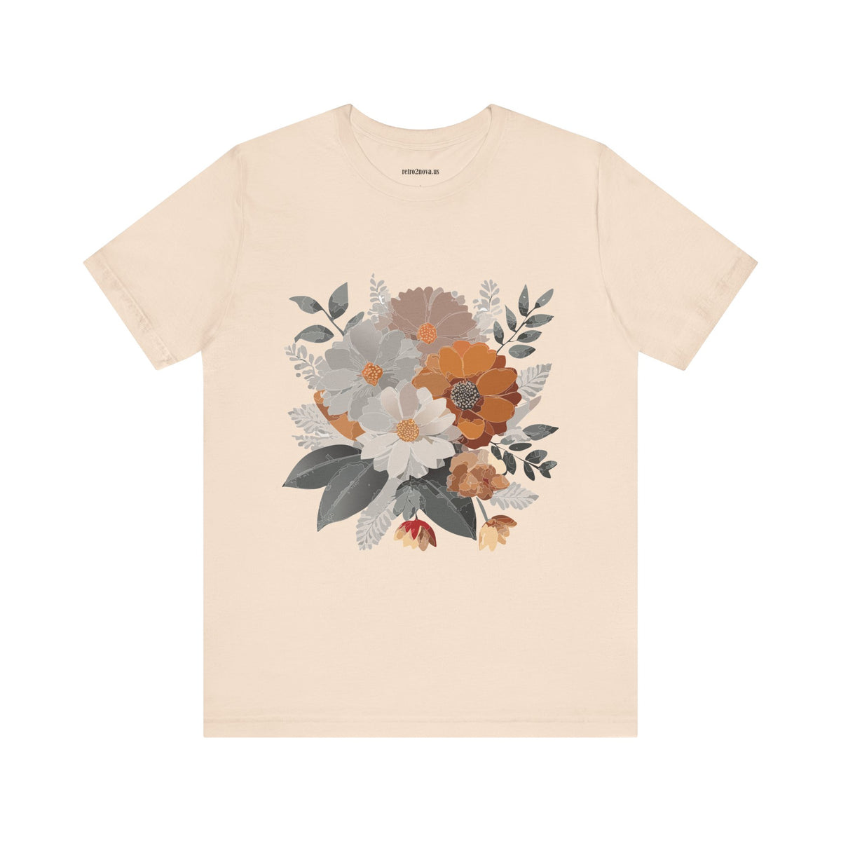 Floral Graphic Unisex Cotton Bella+Canvas Tee with Flowers Design ab12