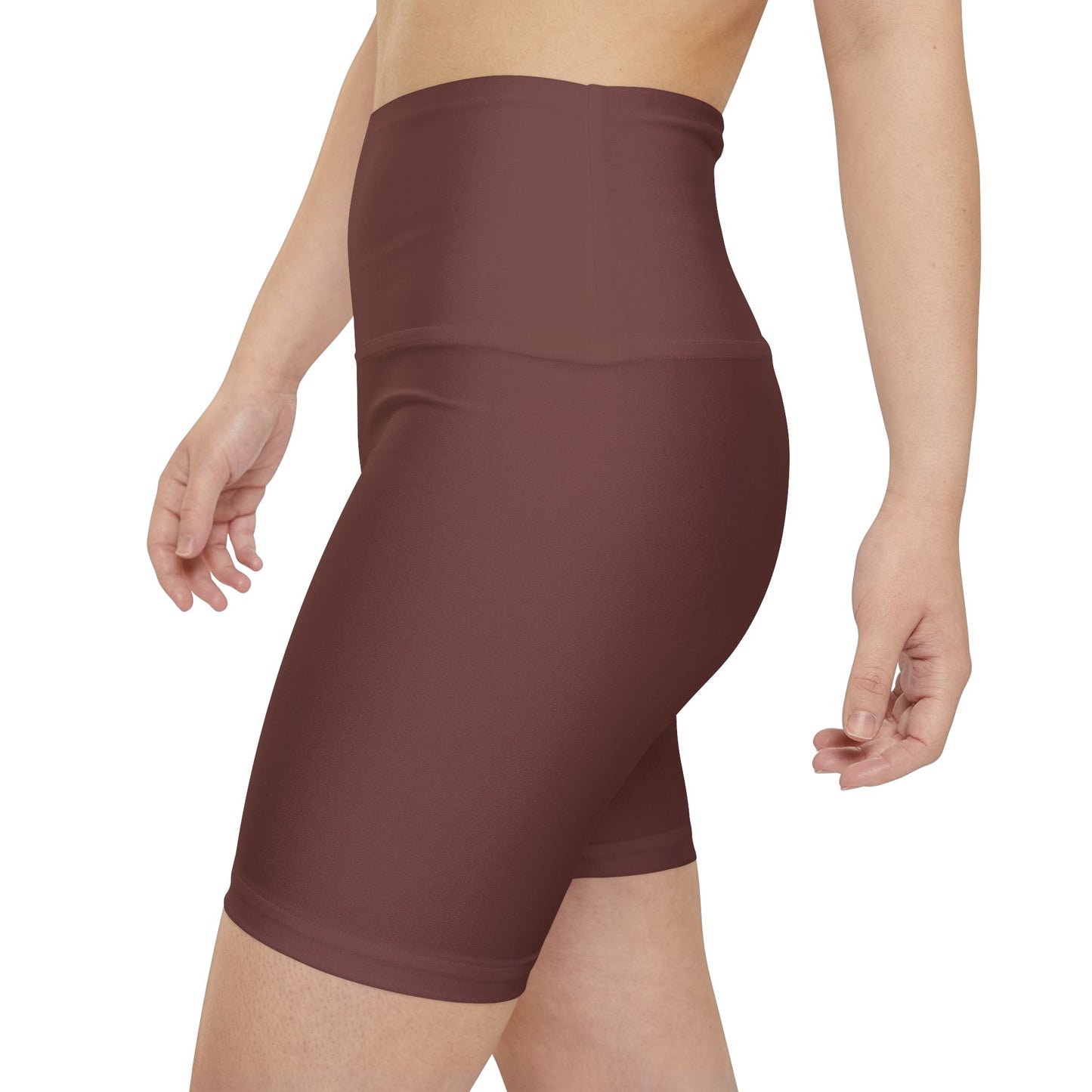 Dark Cooper Workout Shorts — High-Waist Brown Biker Shorts for Women