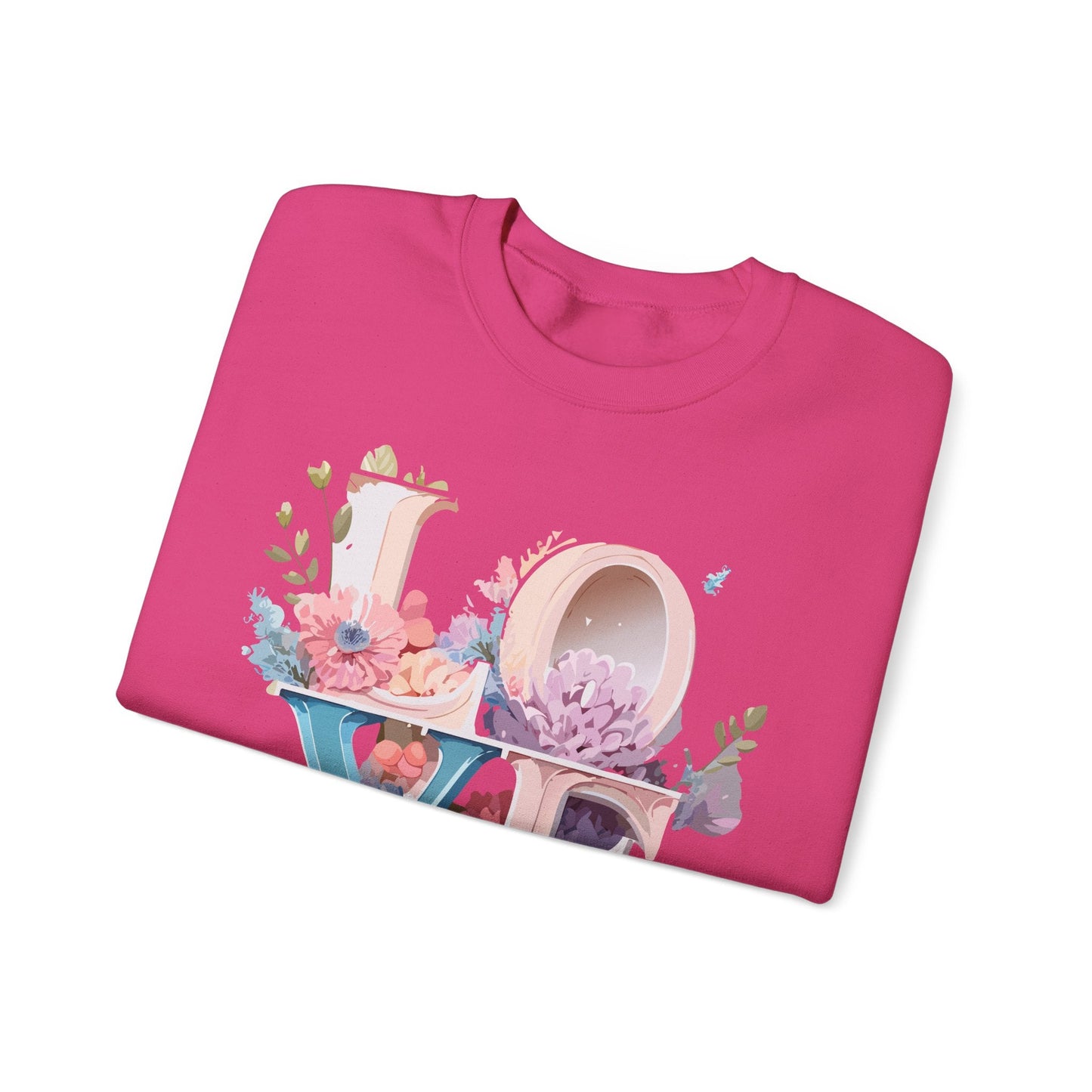 Floral Love Sweatshirt Valentines Day Sweatshirt Love Flower Unisex Crewneck Sweatshirt