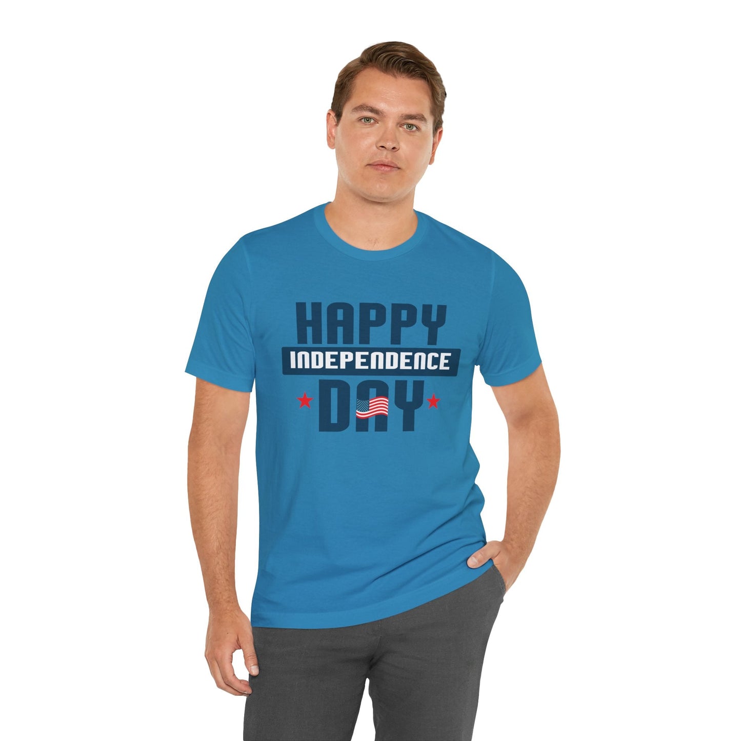 Happy Independence Day Graphic Unisex Cotton T-Shirt 017