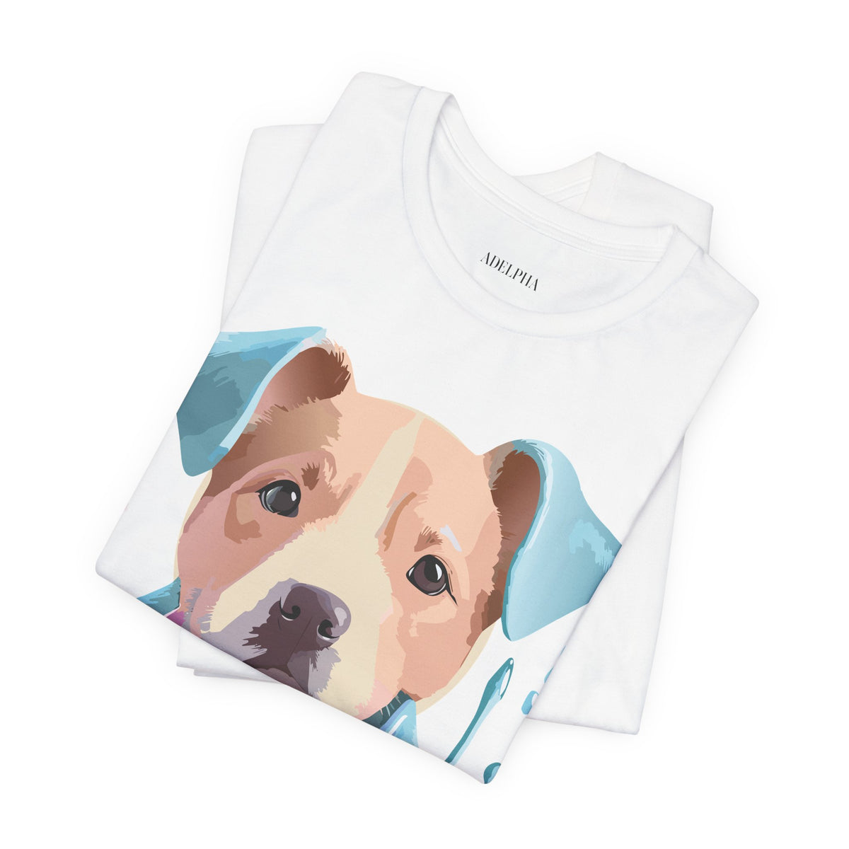 Dog Graphic Unisex Cotton Bella+Canvas Tee with Art Animal Design e122