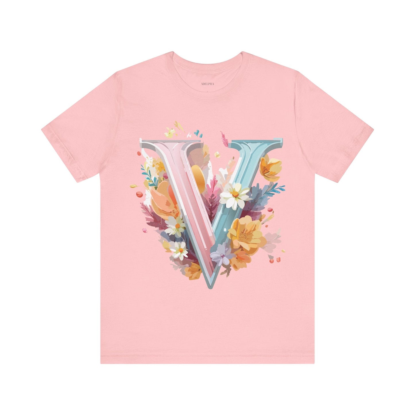 Letter V Shirt Graphic Tee Unisex Jersey Short Sleeve Adelpha Art Design Vintage Inspired