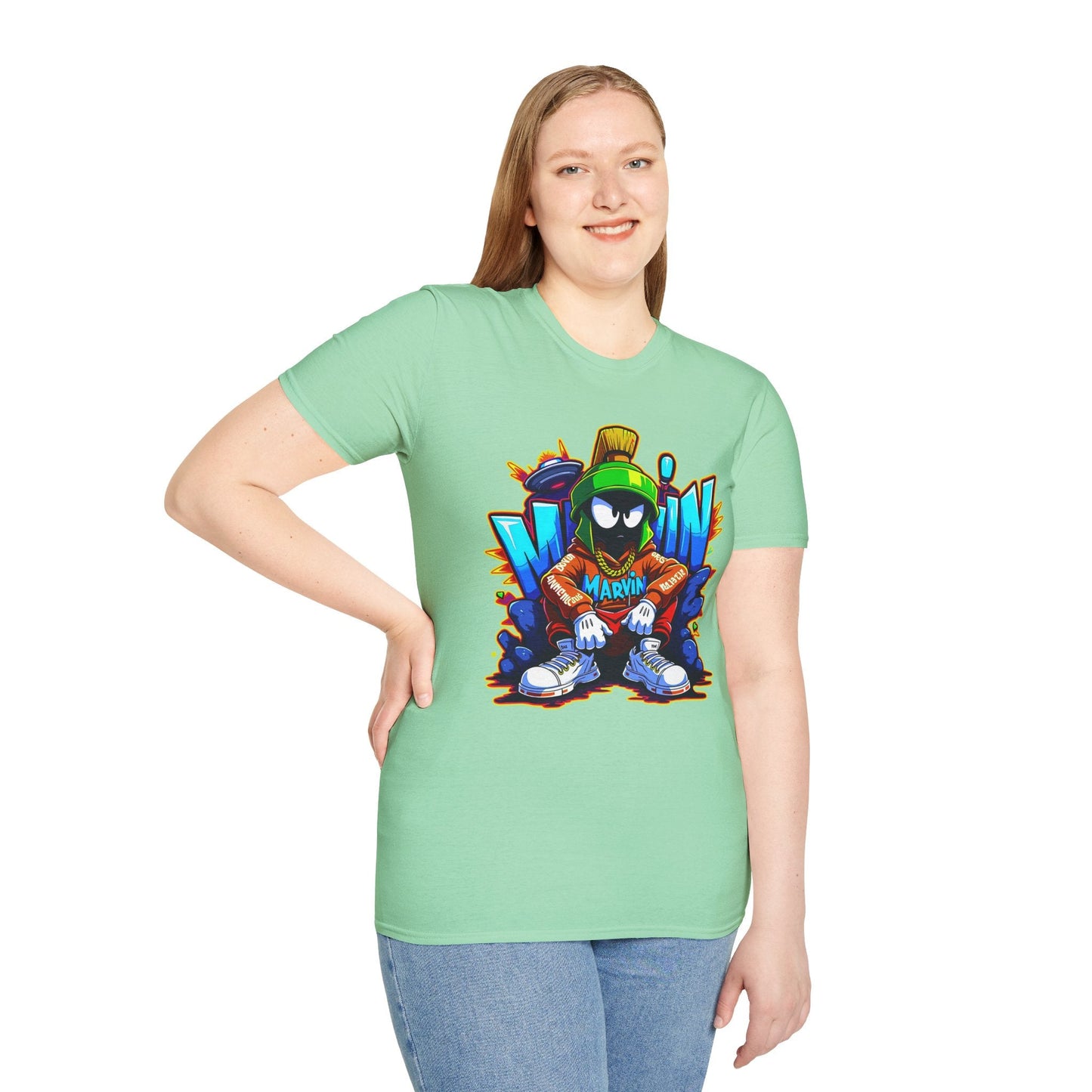 Unisex Cartoon T Shirt With Funny Animals Animation Graphic Gildan Softstyle 64000