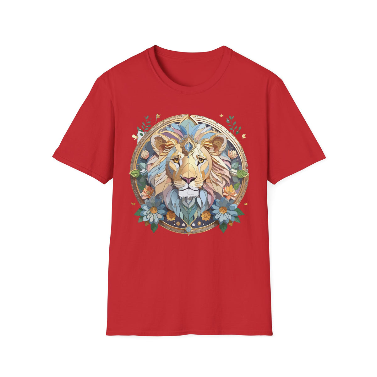 Boho Geometric Lion Tee | Lion Face T-Shirt, Bohemian Animal Graphic