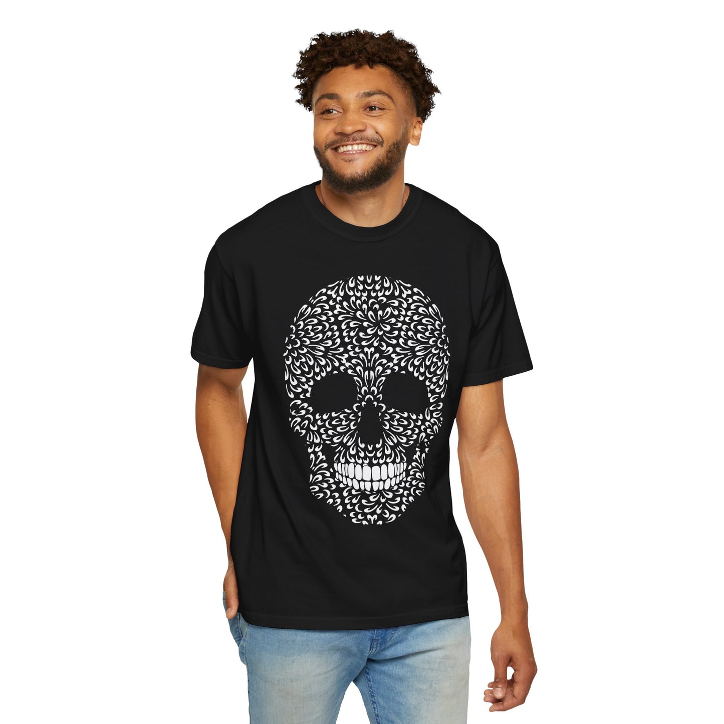 Unisex-T-Shirt aus Baumwolle mit Totenkopf 