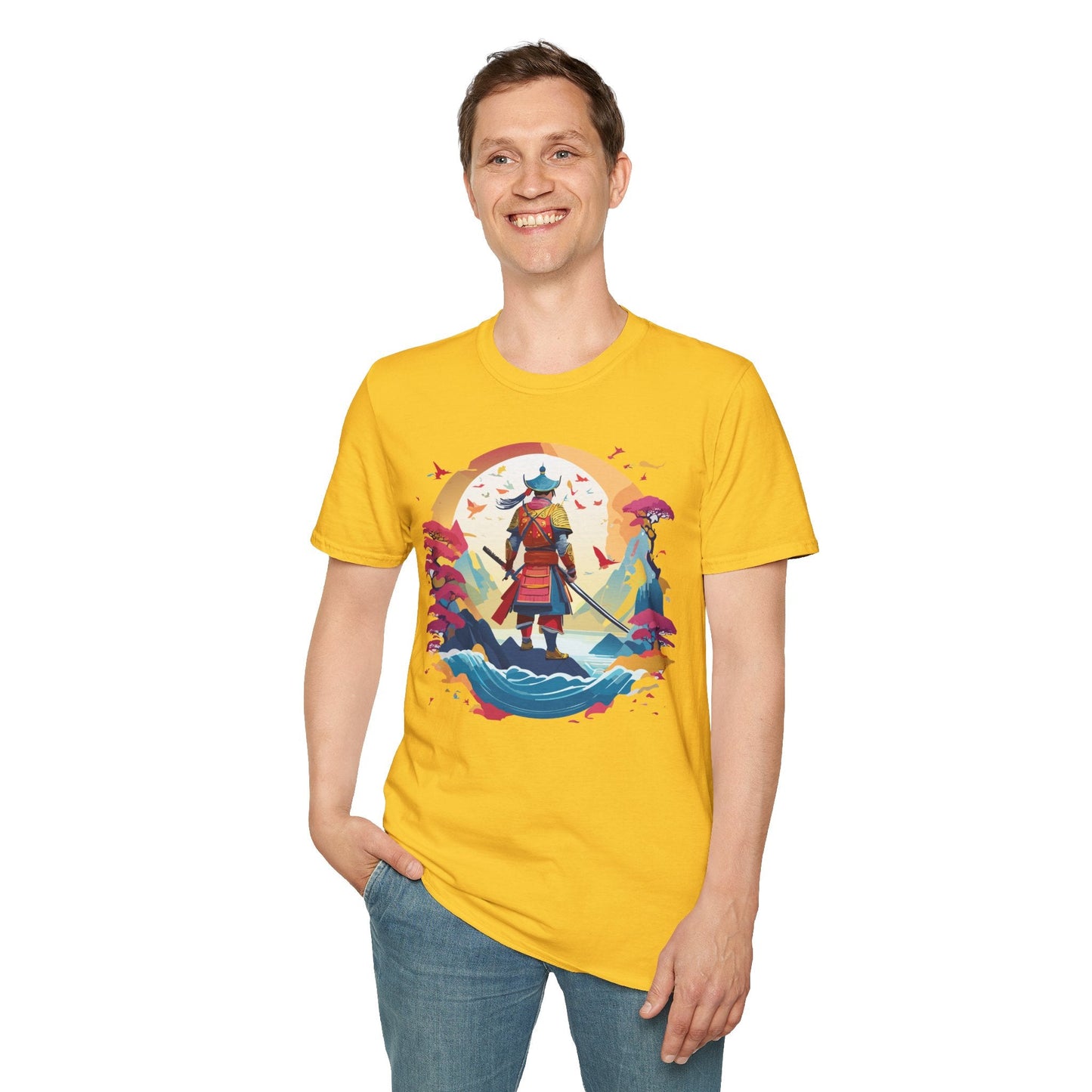 Samurai Shirt Unisex Tee Made With 100 Percent Ring Spun Cotton Soft Durable Comfort Gildan 64000