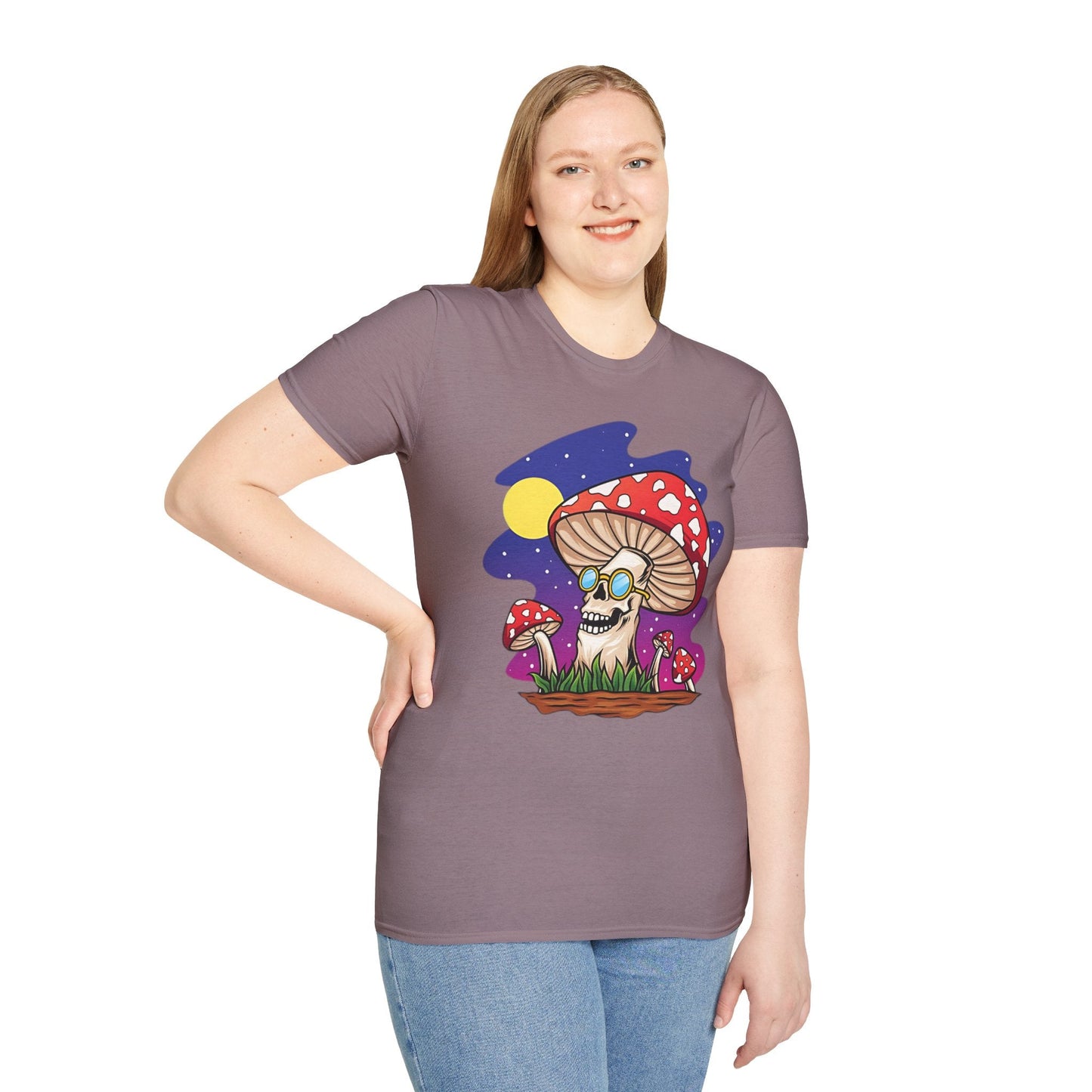 Funny Mashroom Graphic Unisex Softstyle Cotton With Cartoon Illustration Design 26