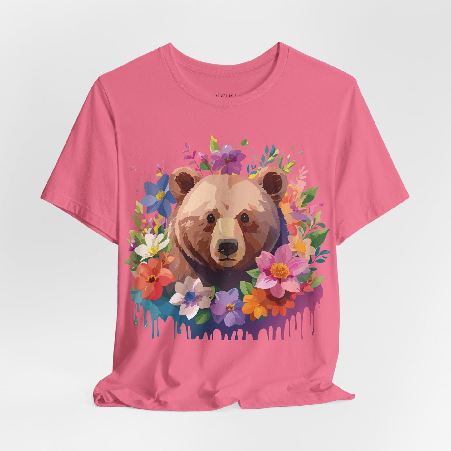 Bear Graphic Unisex 100 Cotton Short Sleeve Art Design Vintage T-Shirt 4