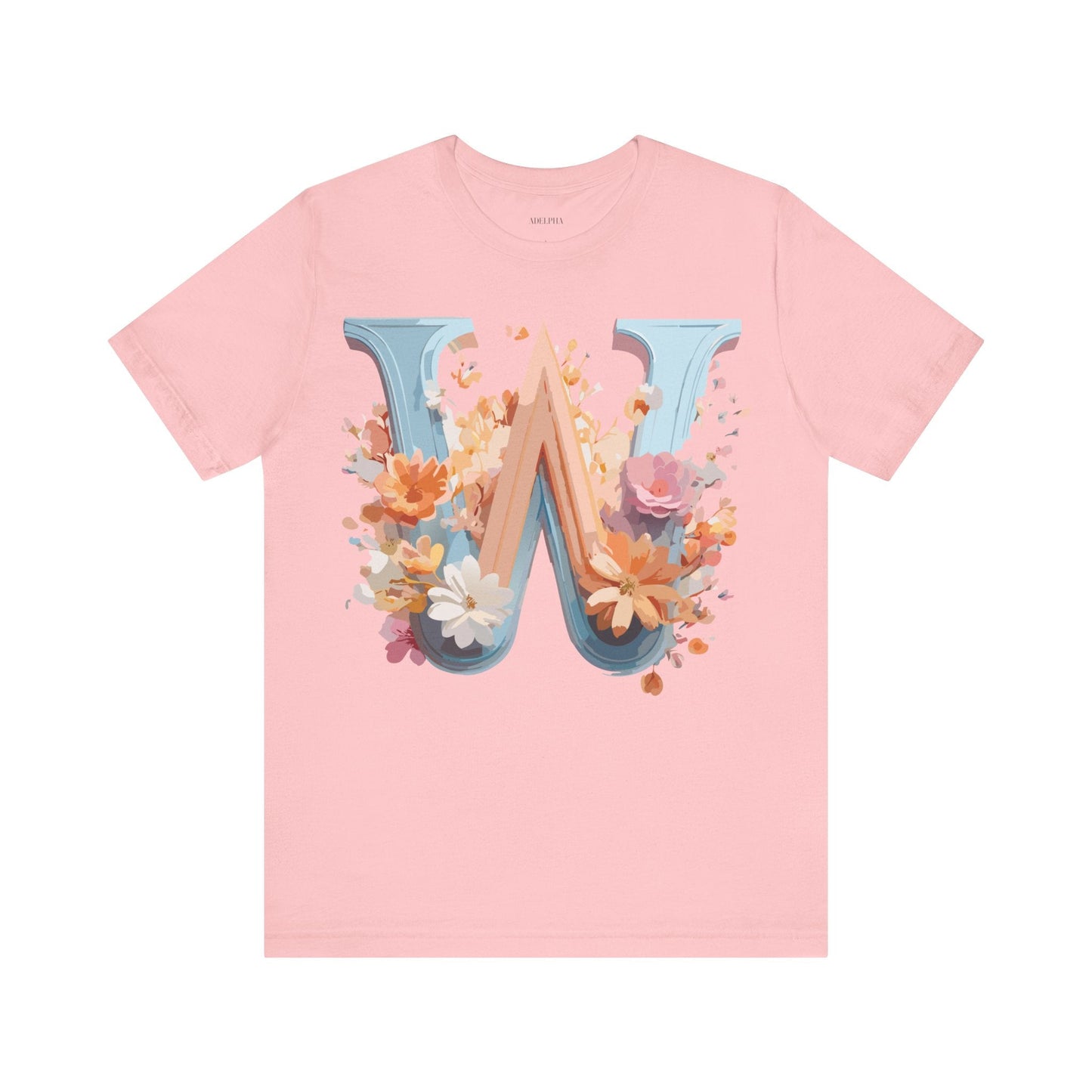 Letter W Shirt Unisex Graphic Tee Vintage Inspired Adelpha Art Design Short Sleeve