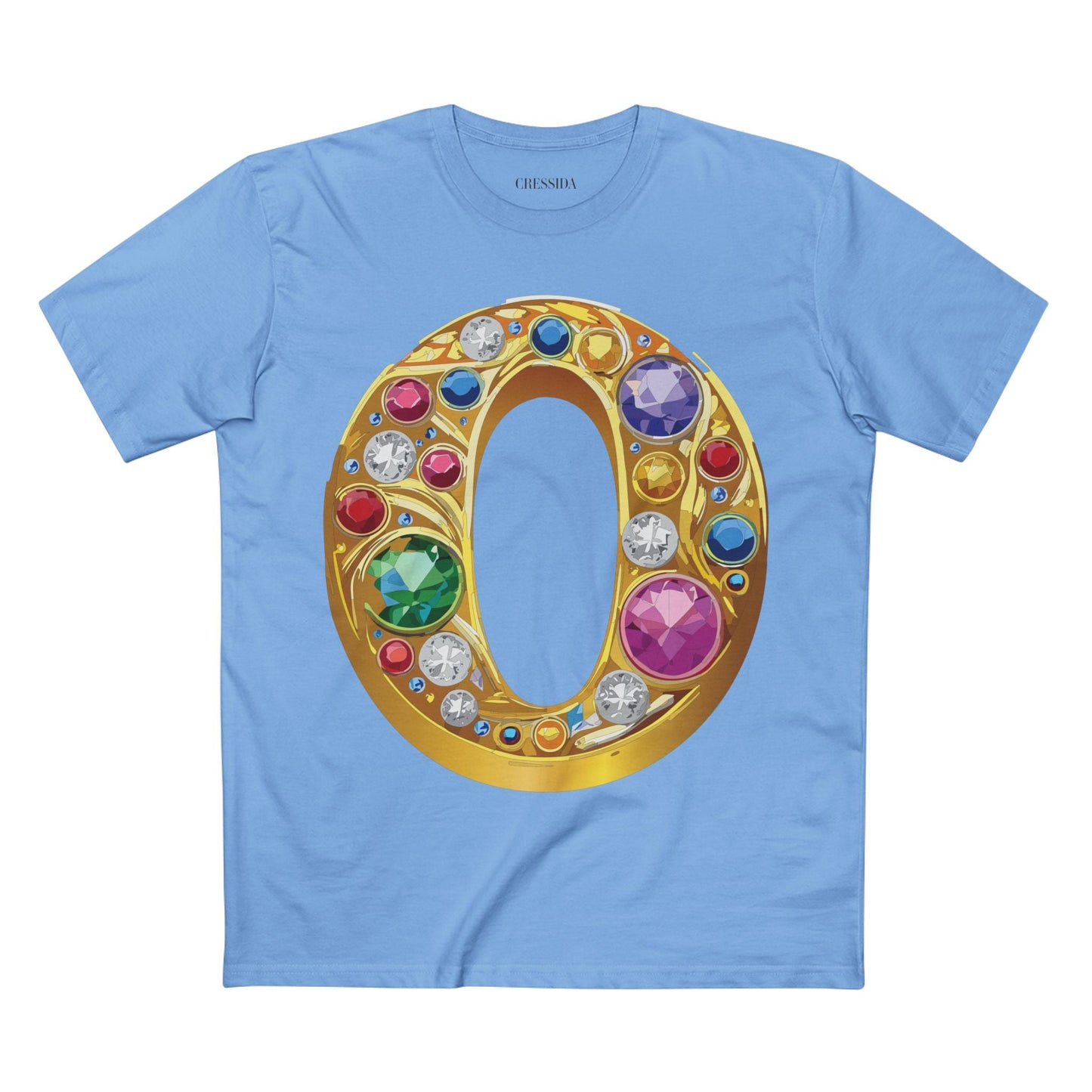 Letter O Graphic Design Tee Unisex 100 Cotton With Antique Gold Letters Artwork T-Shirt