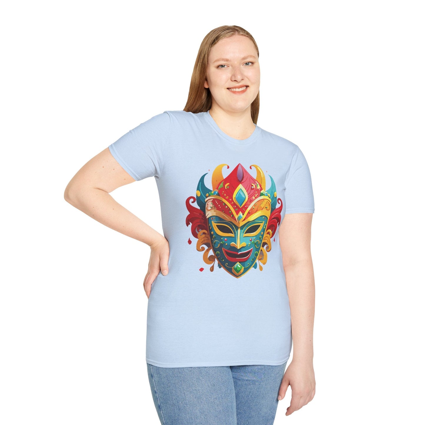 Mask Graphic Unisex Cotton Masquerade Design Artwork Tee 15