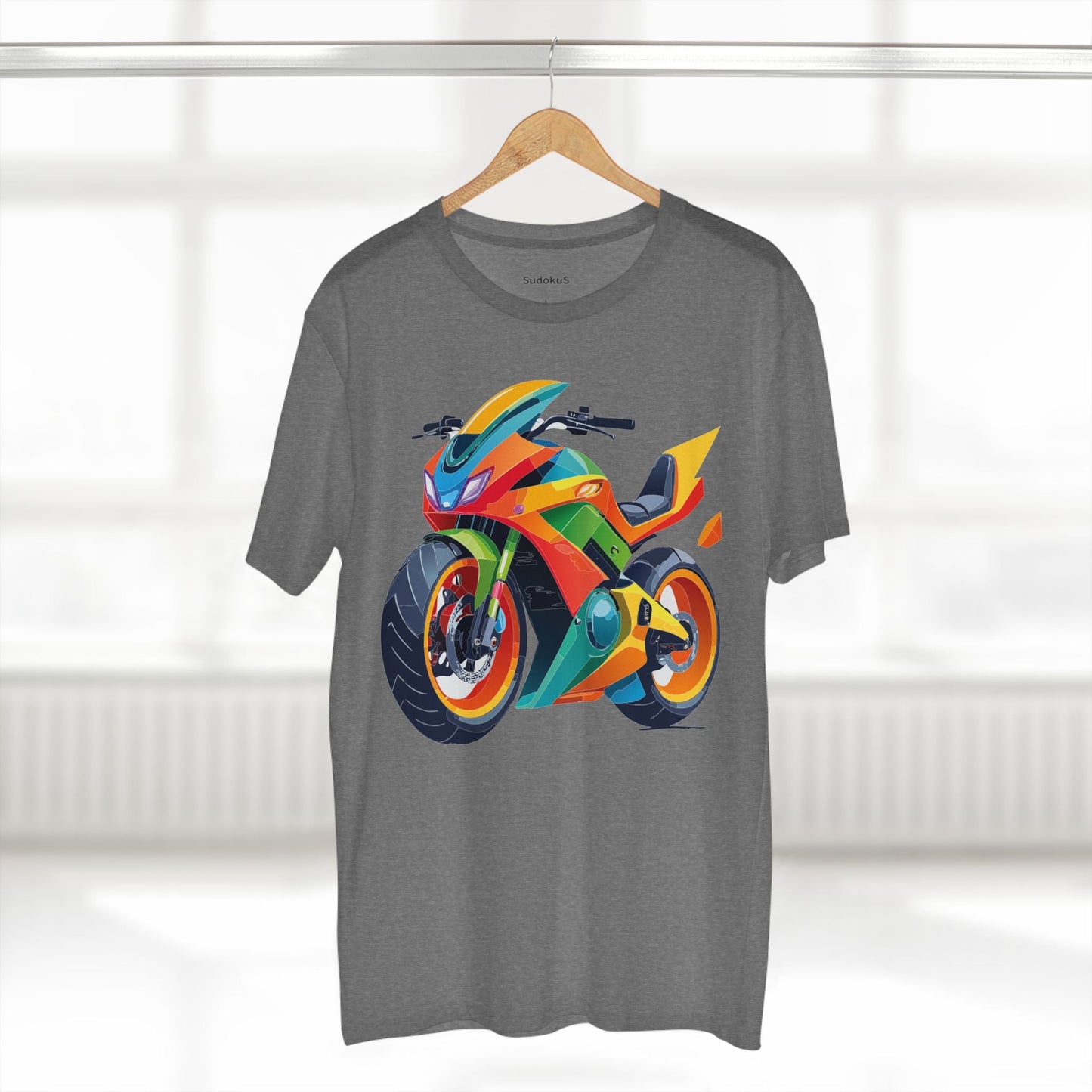 Moto Bike Graphic Unisex 100 Cotton Staple Tee 5