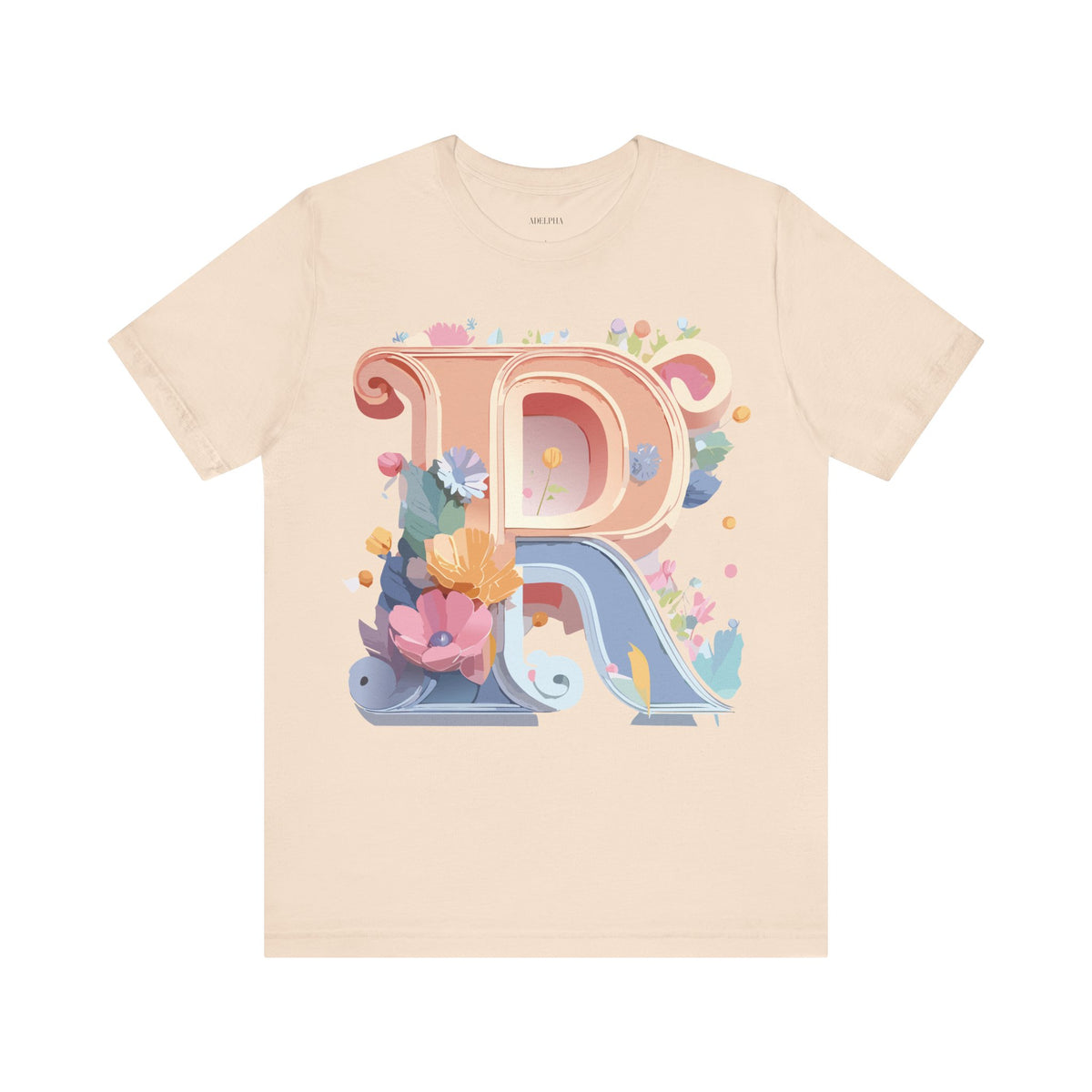 Letter R Graphic Unisex Cotton Bella+Canvas Tee with Art Letter Design