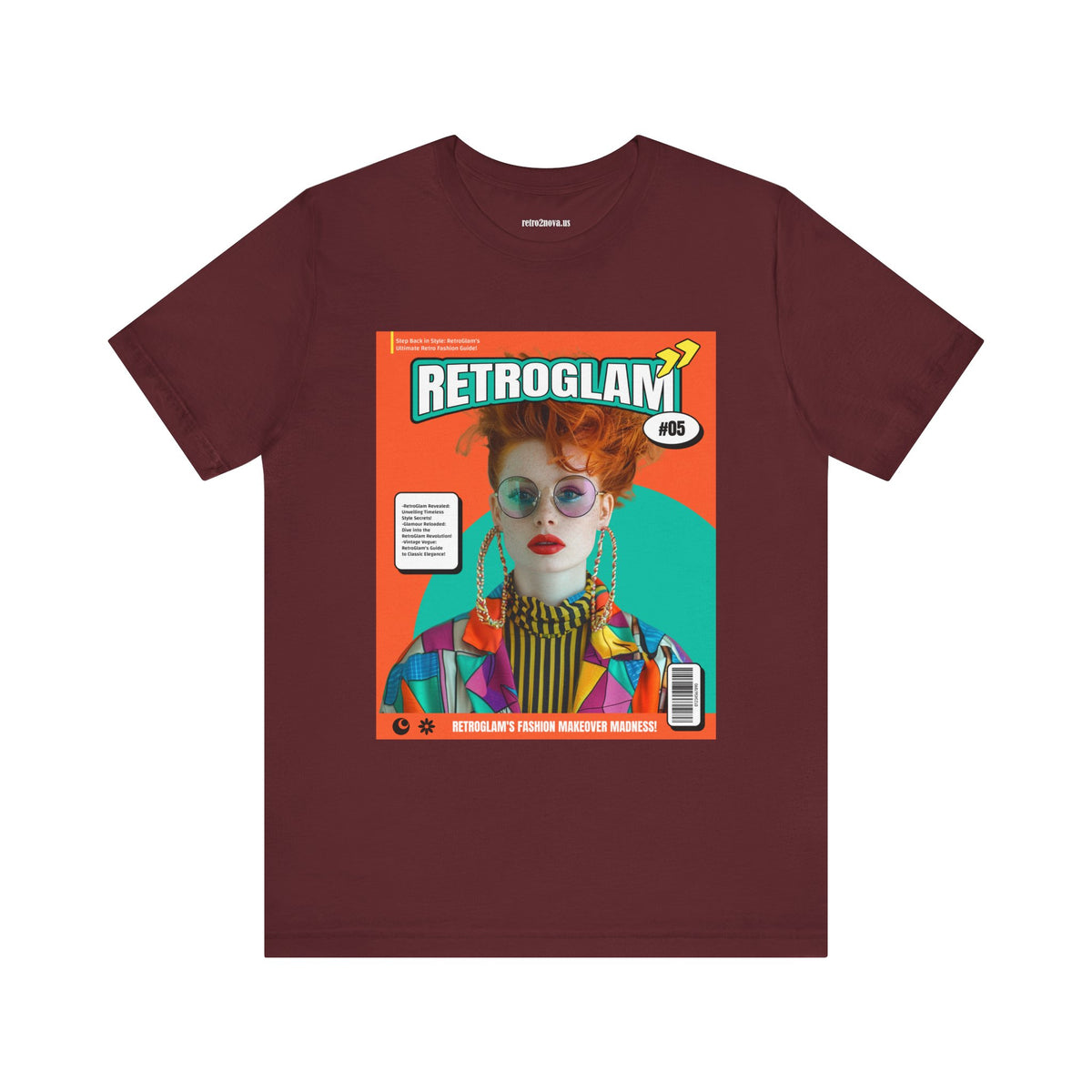 Magazine Cover Graphic Unisex Cotton Bella+Canvas Tee with Retro Poster ab30