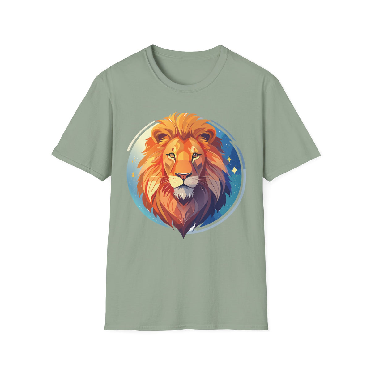 Regal Lion Portrait T-Shirt | Colorful Lion Face Illustration