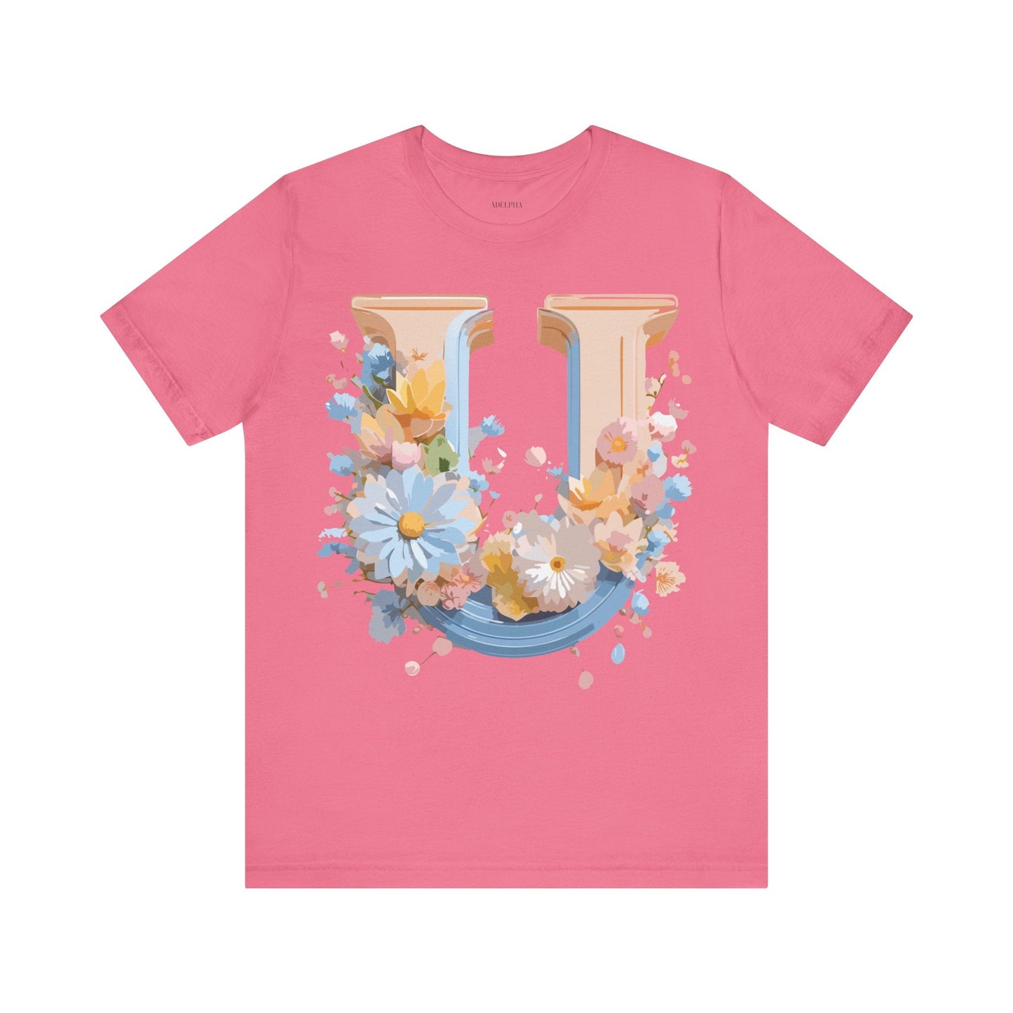 Letter U Shirt Unisex Graphic Tee By Adelpha Vintage Inspired Short Sleeve Art Design