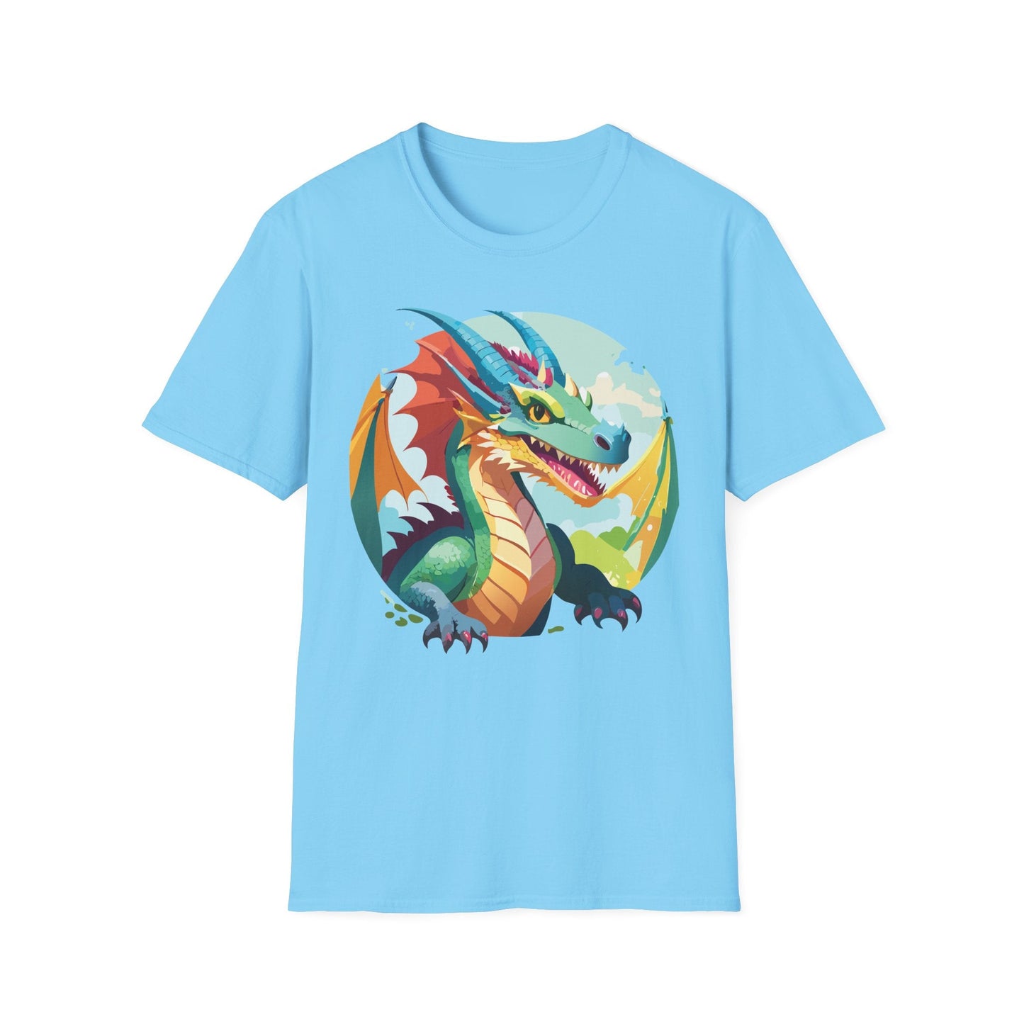 Unisex Dragon Graphic Tee By Gildan Softstyle 64000 Short Sleeve Cotton Tee Art Design
