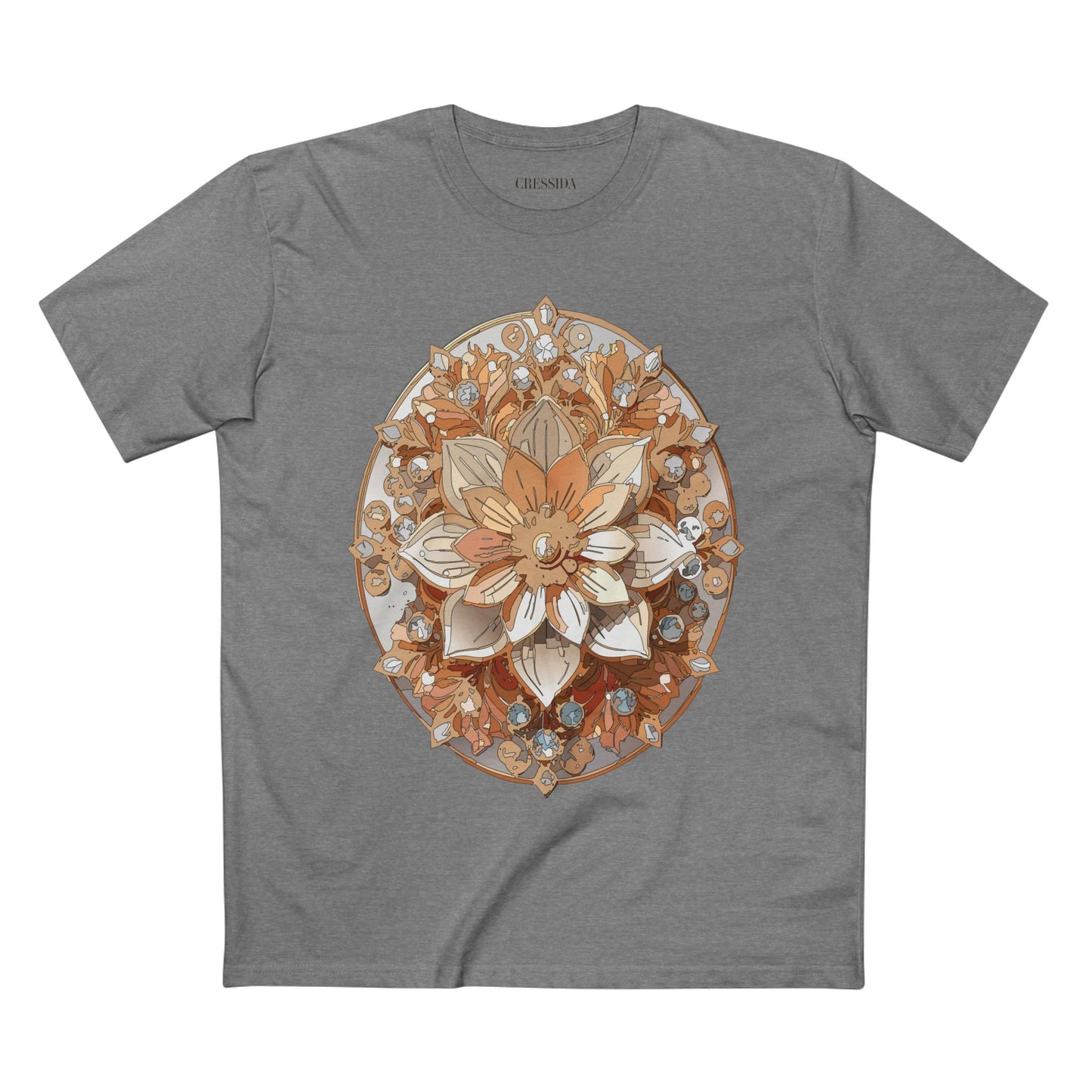 Floral Graphic T-Shirt Unisex 100 Cotton Art Design with Antique Flowers Tee 13