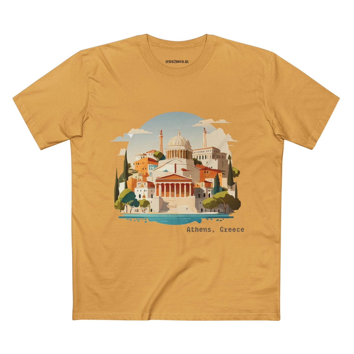 Greece Travel Shirt Unisex Premium Cotton Tee With Original Art Design From Retro2Nova