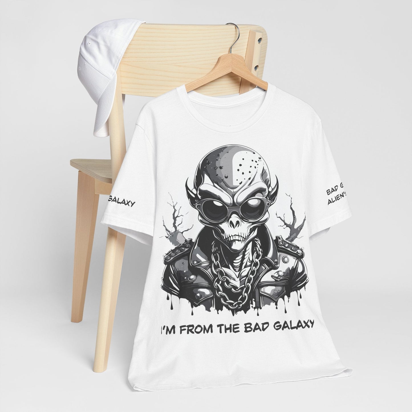 Tee Shirt With Alien From Bad Galaxy Made To Order One Hundred Percent Cotton Eco Inks Free Shipping