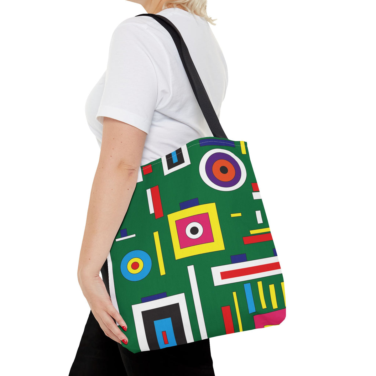 Bolsa de lona con estampados abstractos 