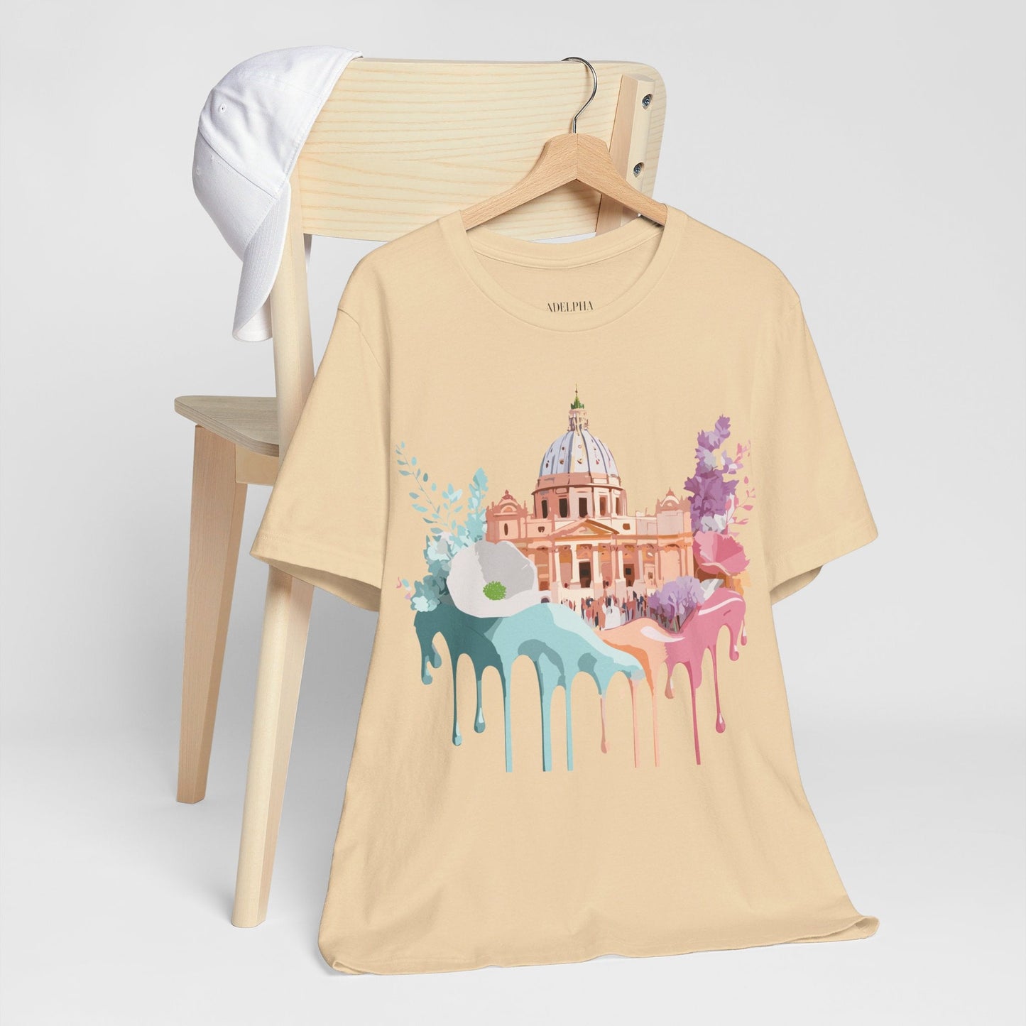 Adelpha Vintage Rome Tourist Shirt Graphic Tee Unisex Short Sleeve Art Design Artwork
