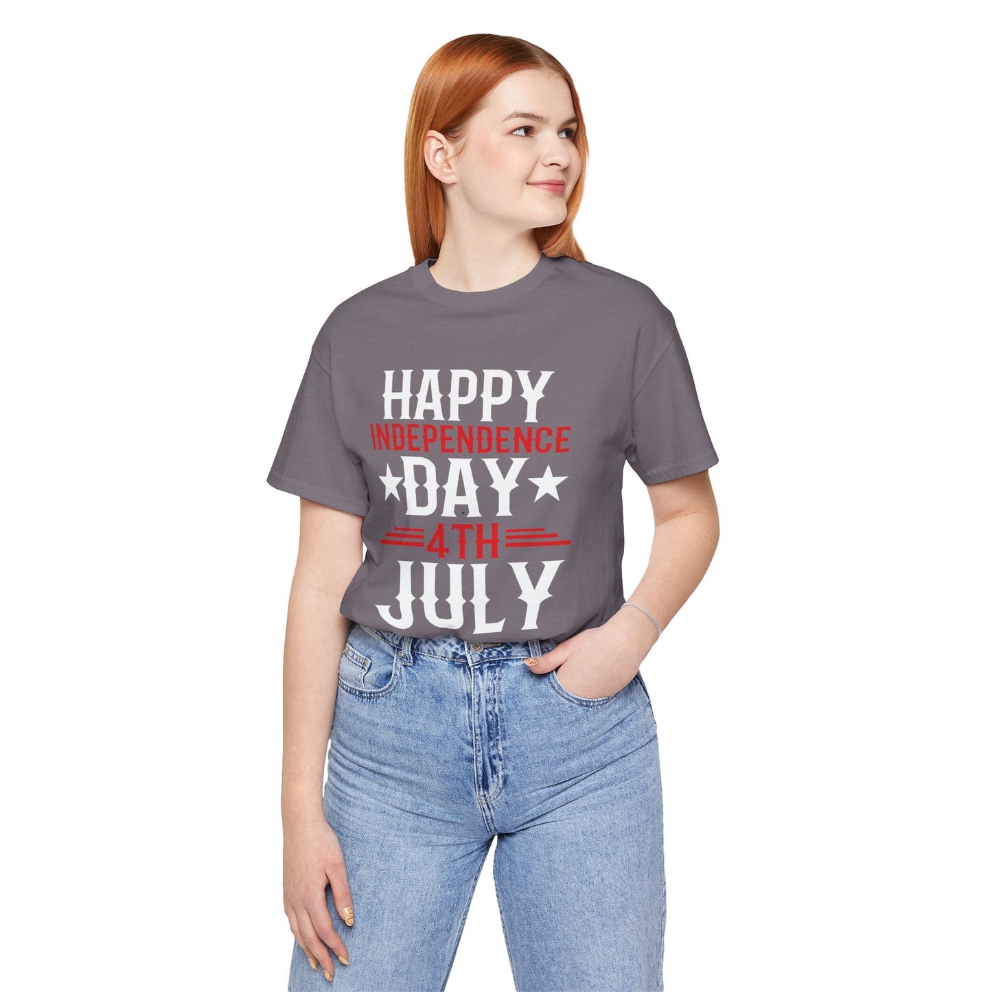 Happy Independence Day Graphic Unisex Cotton T-Shirt 016