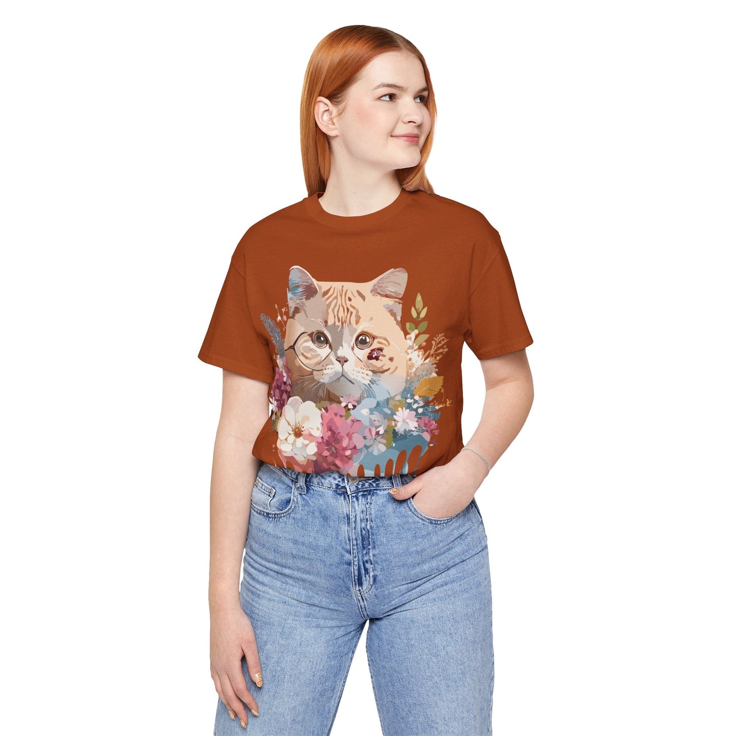 Cat Graphic Tee Unisex Short Sleeve Vintage Inspired Art Design Adelpha