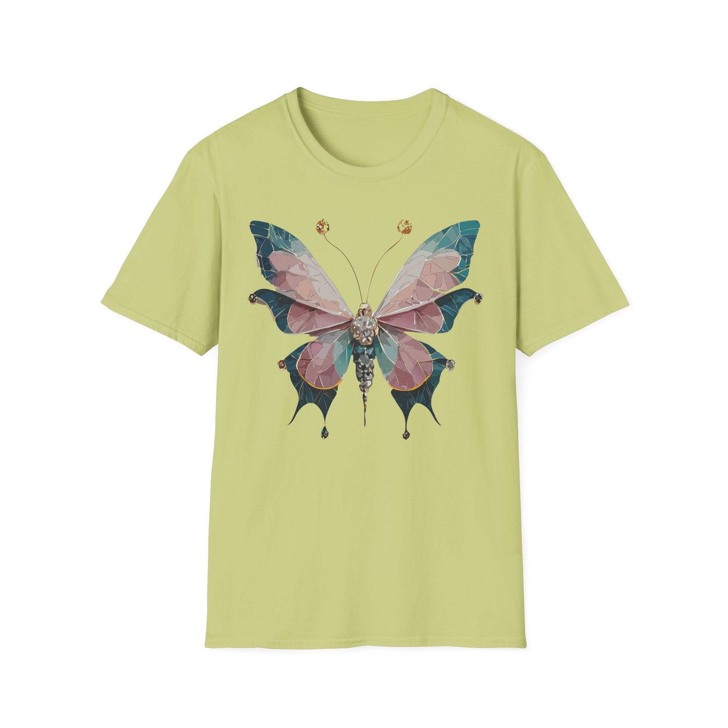 Butterfly Shirt Unisex T Shirt Monarch Print Gildan Softstyle 64000 100 Percent Ring Spun Cotton