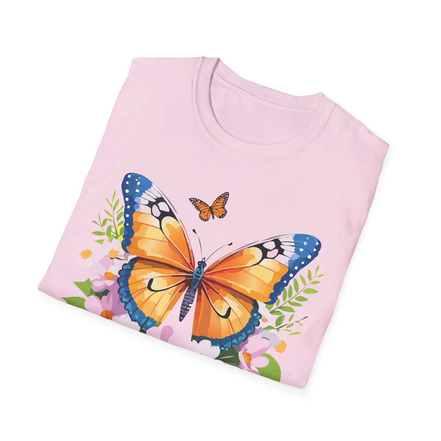 Butterfly Shirt Unisex Cotton Tee Monarch Butterfly Design Gildan Softstyle 64000 Short Sleeve