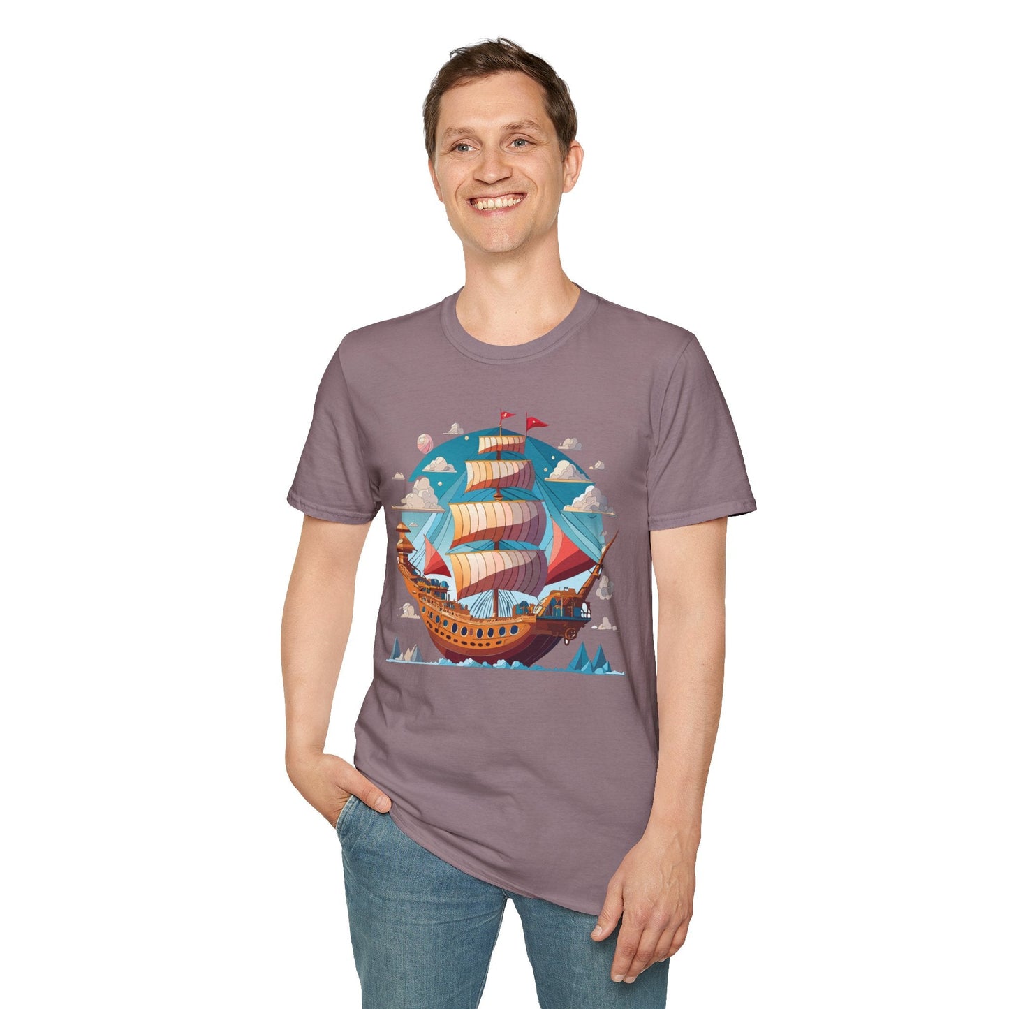 Ship T Shirts Frigate T Shirts Vessel Tee Shirt Unisex Softstyle Cotton Tee Gildan Softstyle 64000