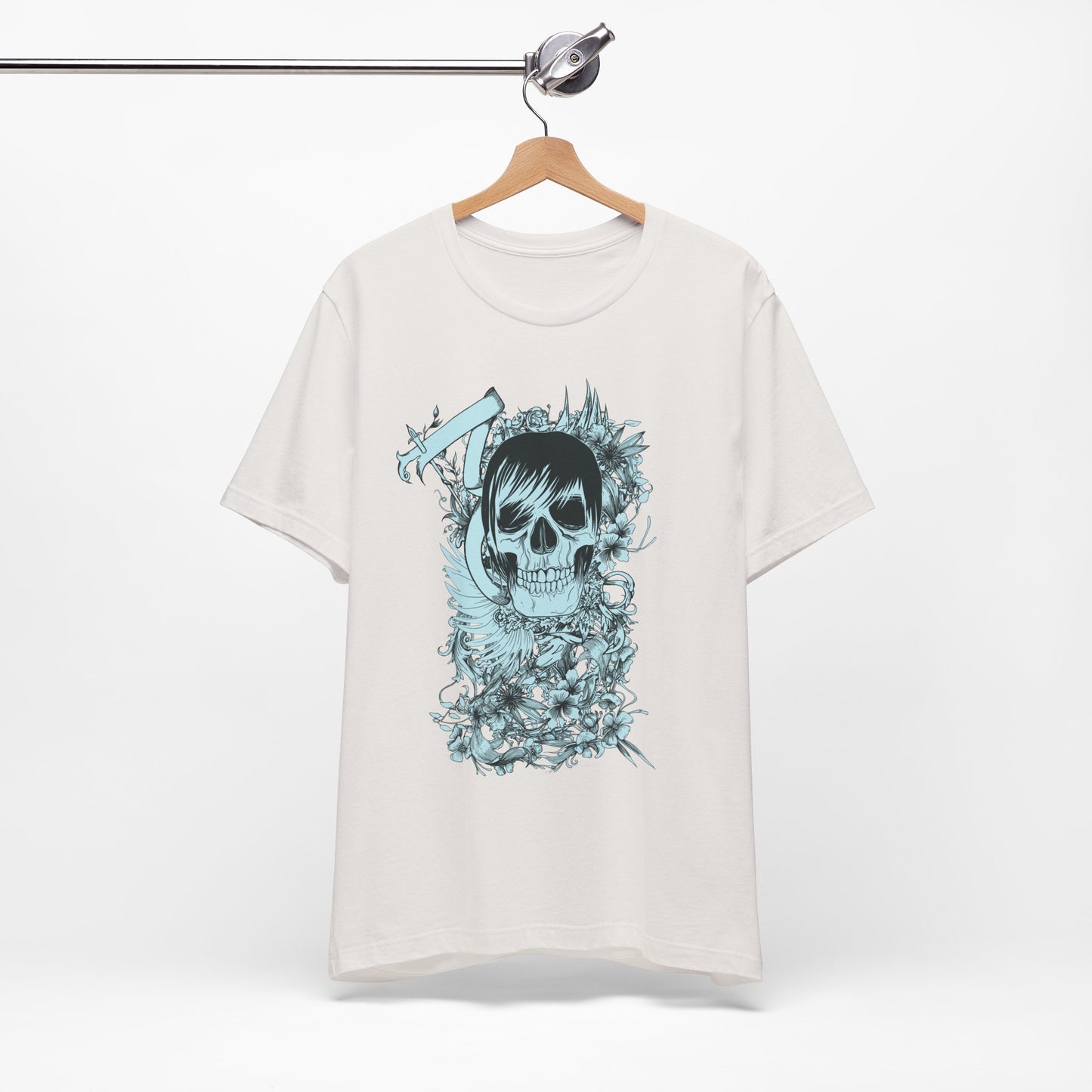 Sky Skull Graphic Design Tee, Skull Shirt, Vintage Tees, Art Design T-Shirt, Vintage Graphic Tee, Art Shirts with Skulls
