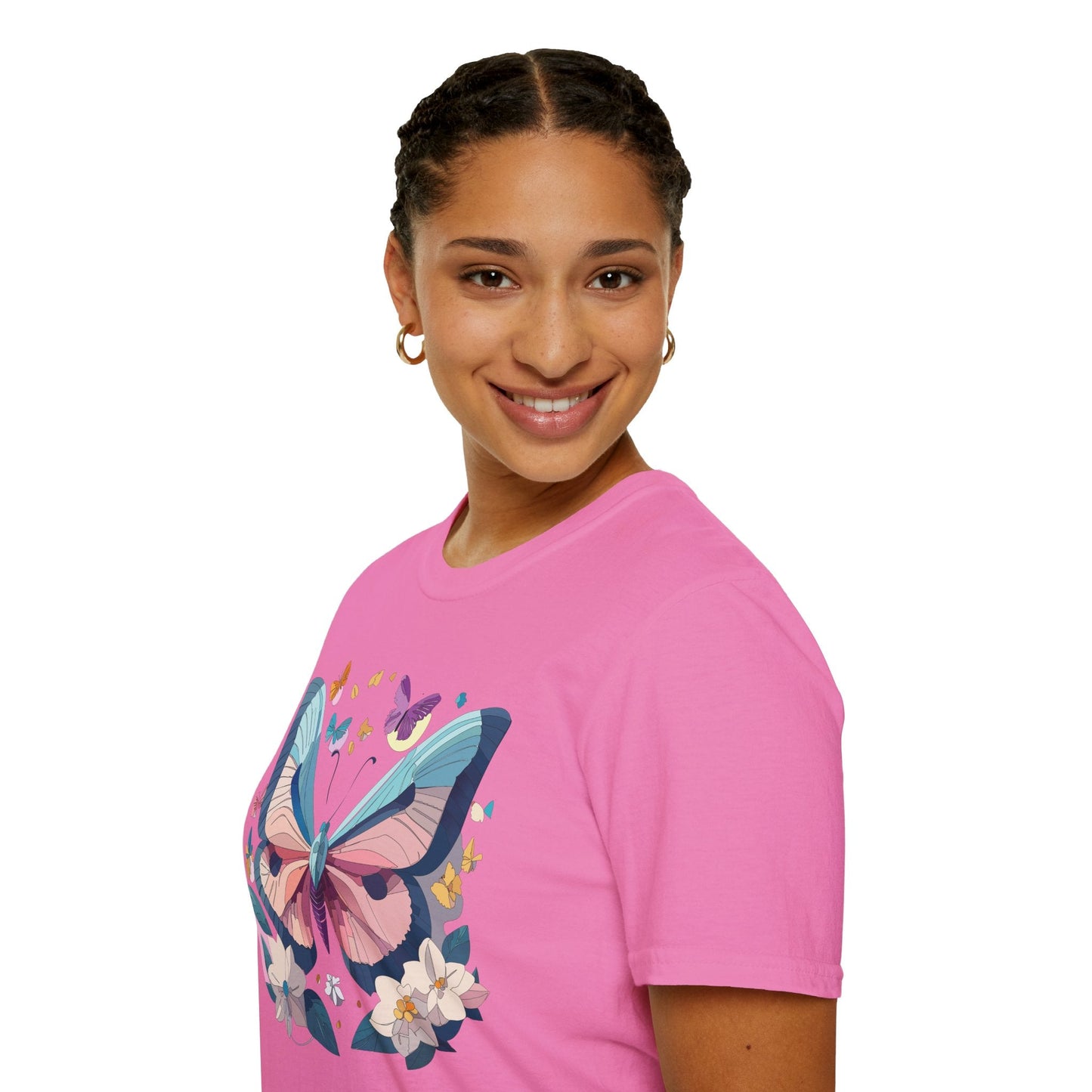 Butterfly Shirt Unisex T Shirt Softstyle Gildan 64000 Ring Spun Cotton Monarch Design