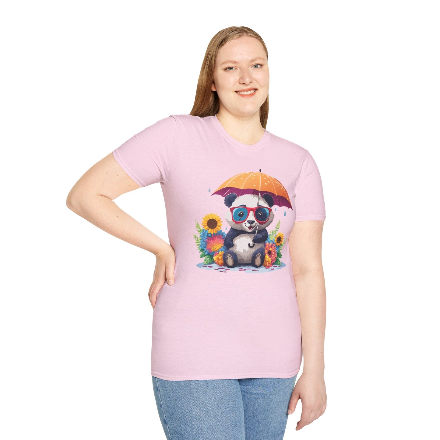 Panda Shirt Unisex Panda Tee Animal Graphic T Shirt Softstyle 64000 Cotton Breathable Everyday