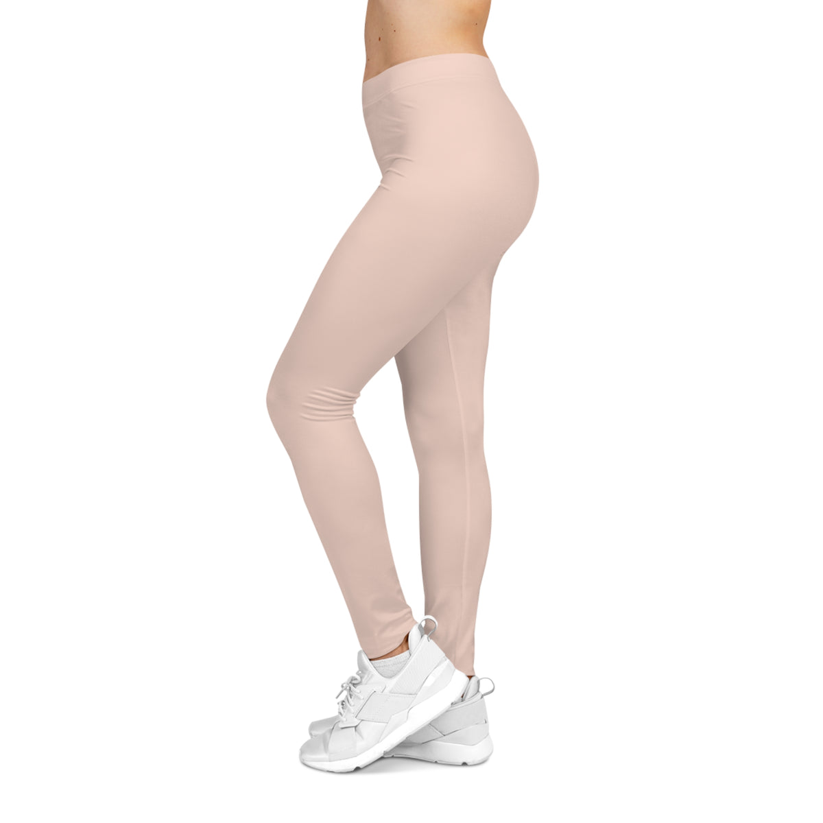 Egg Shell Tan Color Women's Poly-Span Casual Leggings XS-2XL