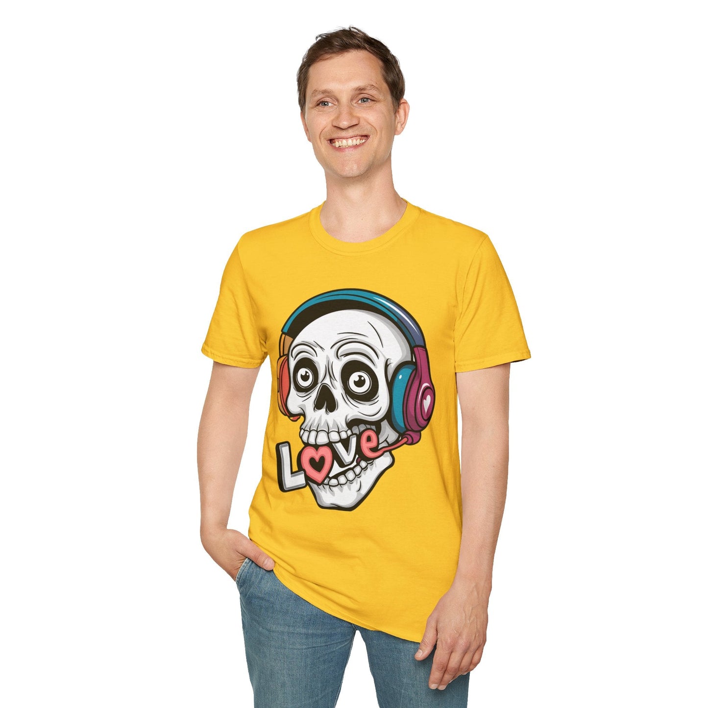 Skull Tee Shirt Unisex Skeleton Shirt With Skull Artwork Gildan Softstyle Cotton Tee